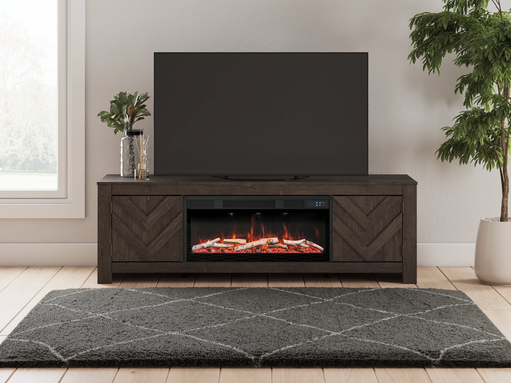 Cayboni 71" TV Stand with Electric Fireplace - Tampa Furniture Outlet