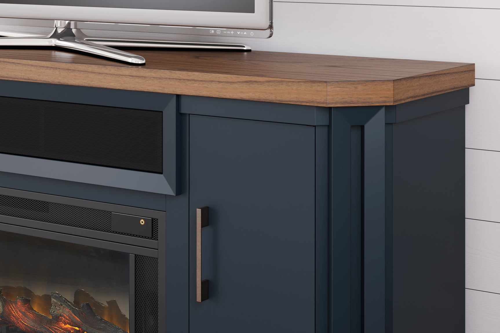 Landocken 83" TV Stand with Electric Fireplace - Tampa Furniture Outlet