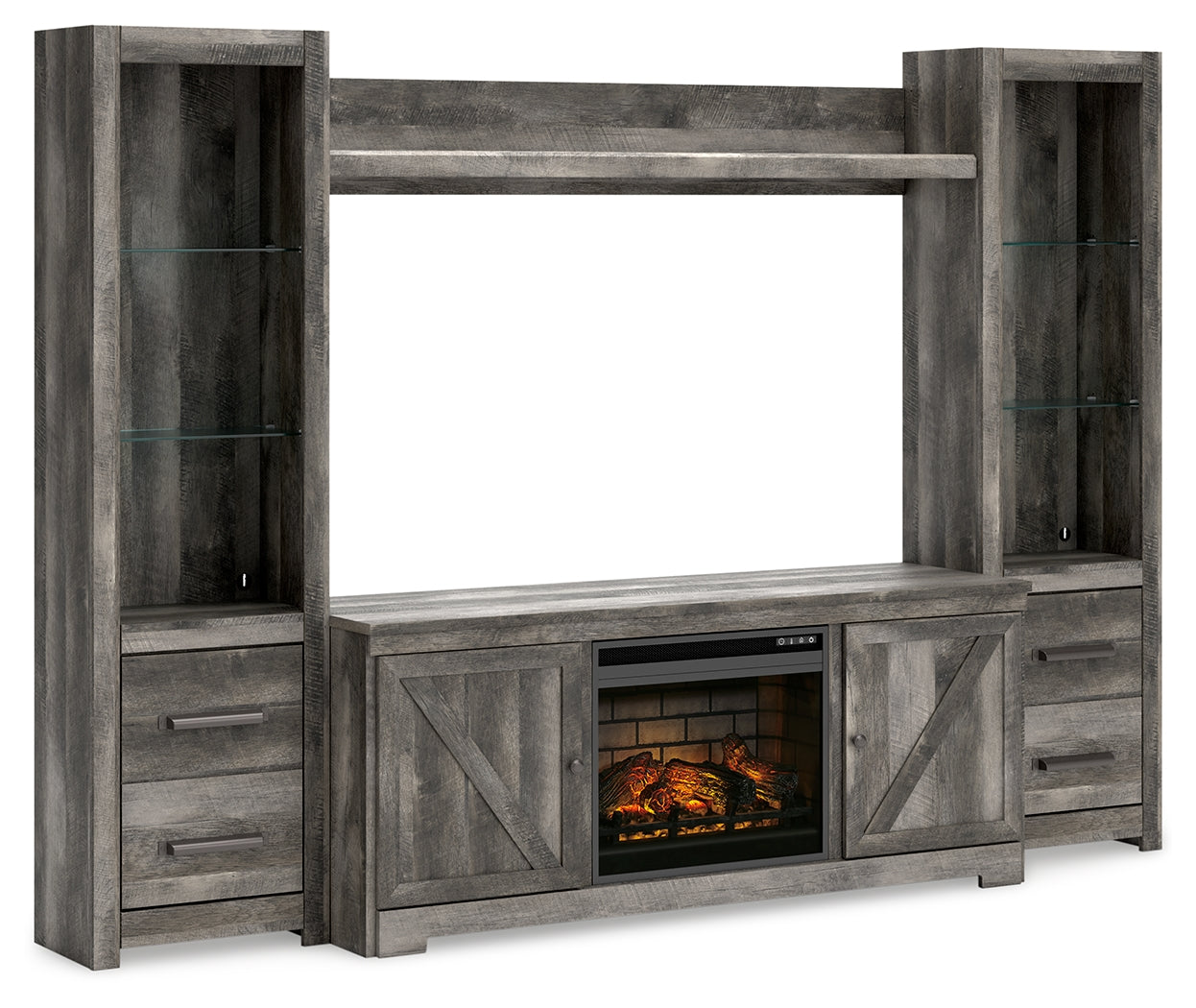 Wynnlow 4-Piece Entertainment Center with Electric Fireplace - Tampa Furniture Outlet