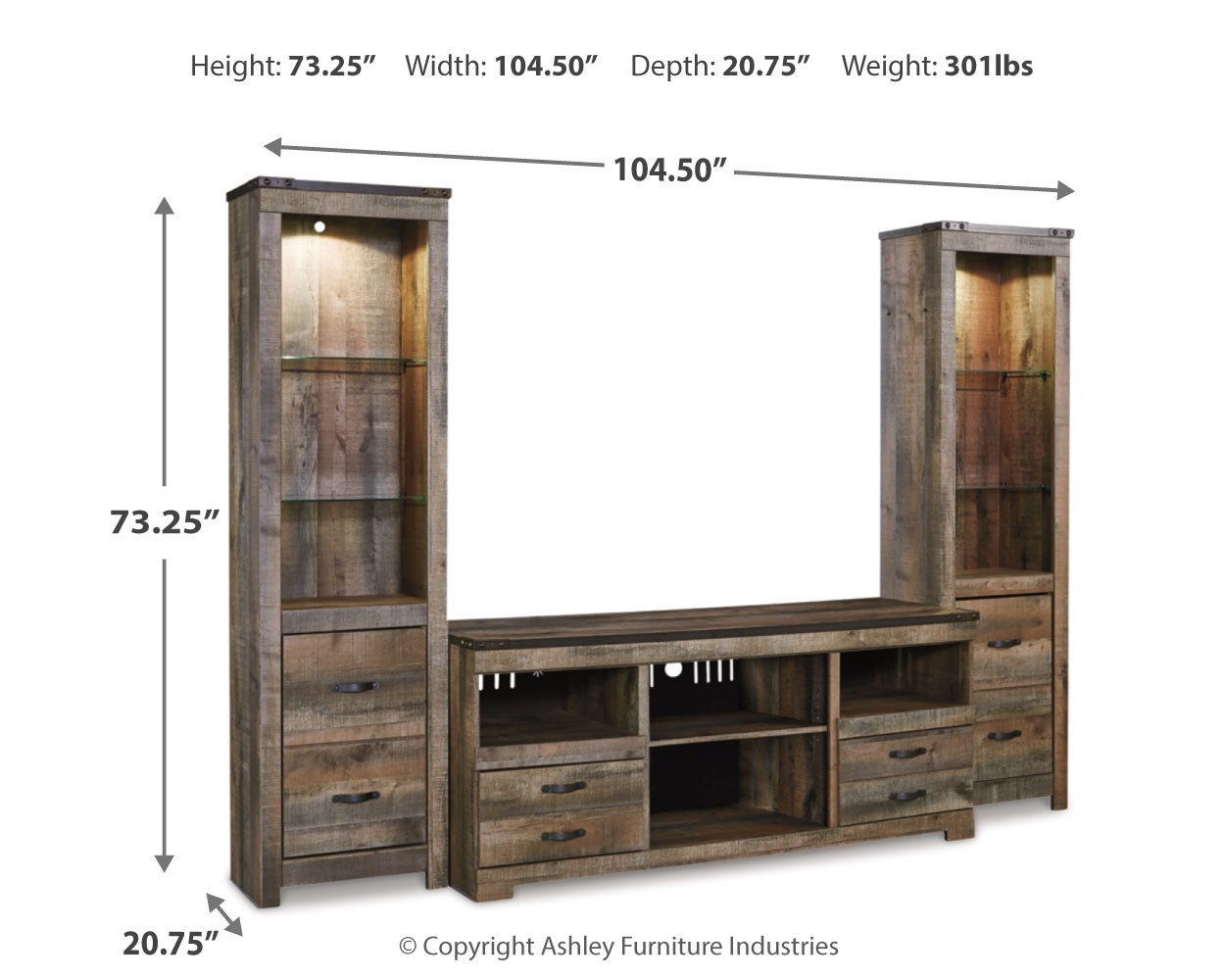 Trinell 3-Piece Entertainment Center - Tampa Furniture Outlet