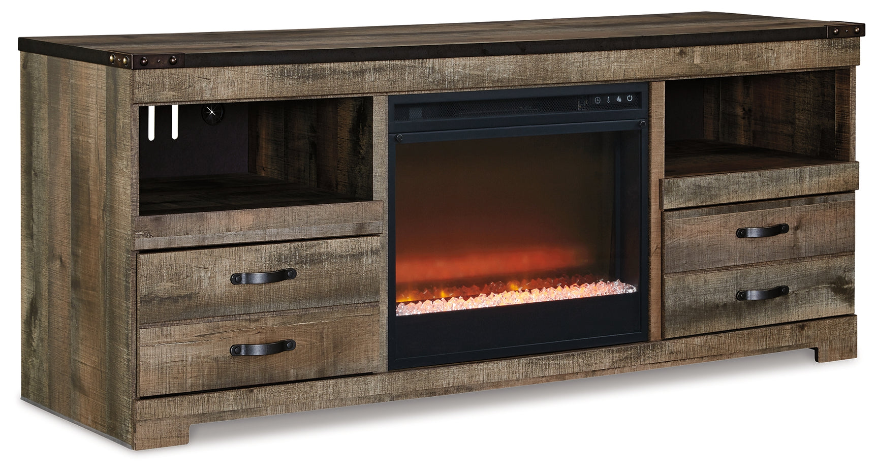 Trinell 63" TV Stand with Electric Fireplace - Tampa Furniture Outlet