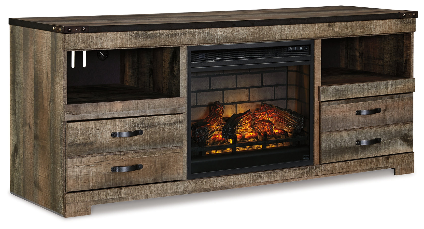 Trinell 63" TV Stand with Electric Fireplace - Tampa Furniture Outlet
