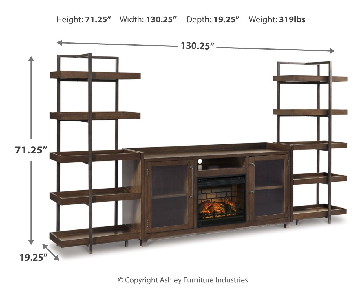 Starmore 3-Piece Wall Unit with Electric Fireplace - Tampa Furniture Outlet