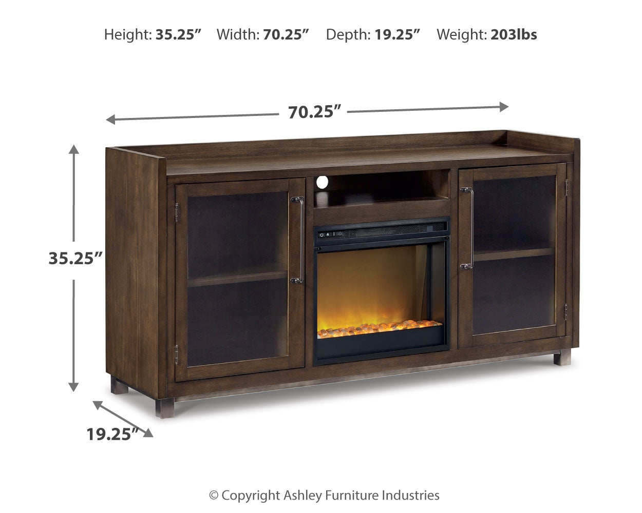 Starmore 70" TV Stand with Electric Fireplace - Tampa Furniture Outlet