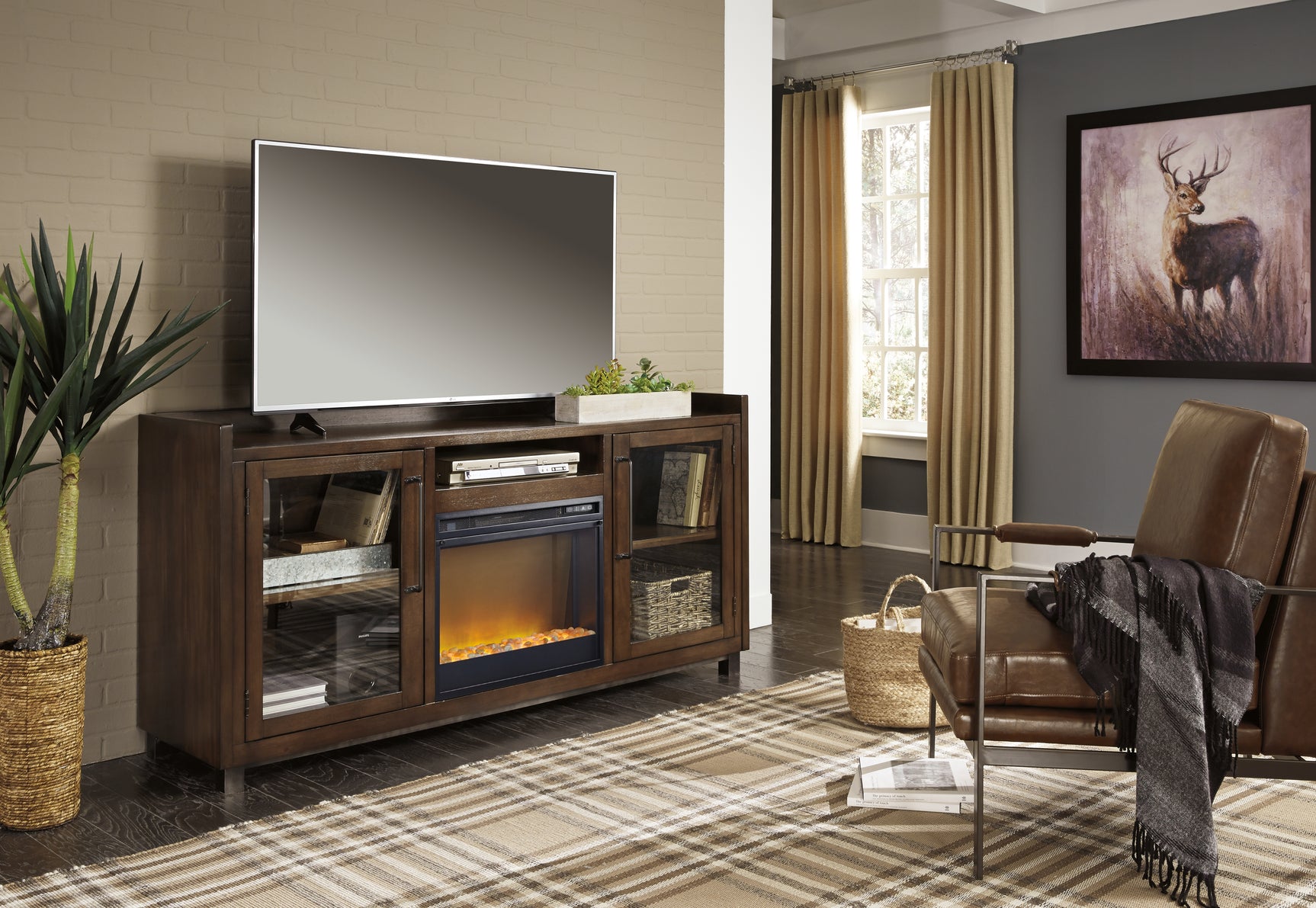 Starmore 70" TV Stand with Electric Fireplace - Tampa Furniture Outlet