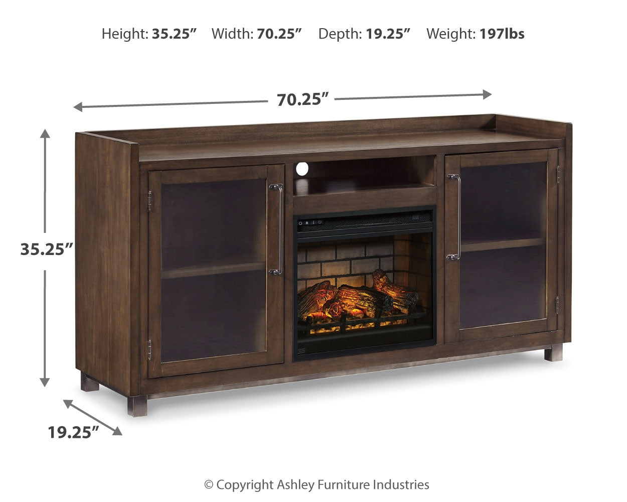 Starmore 70" TV Stand with Electric Fireplace - Tampa Furniture Outlet