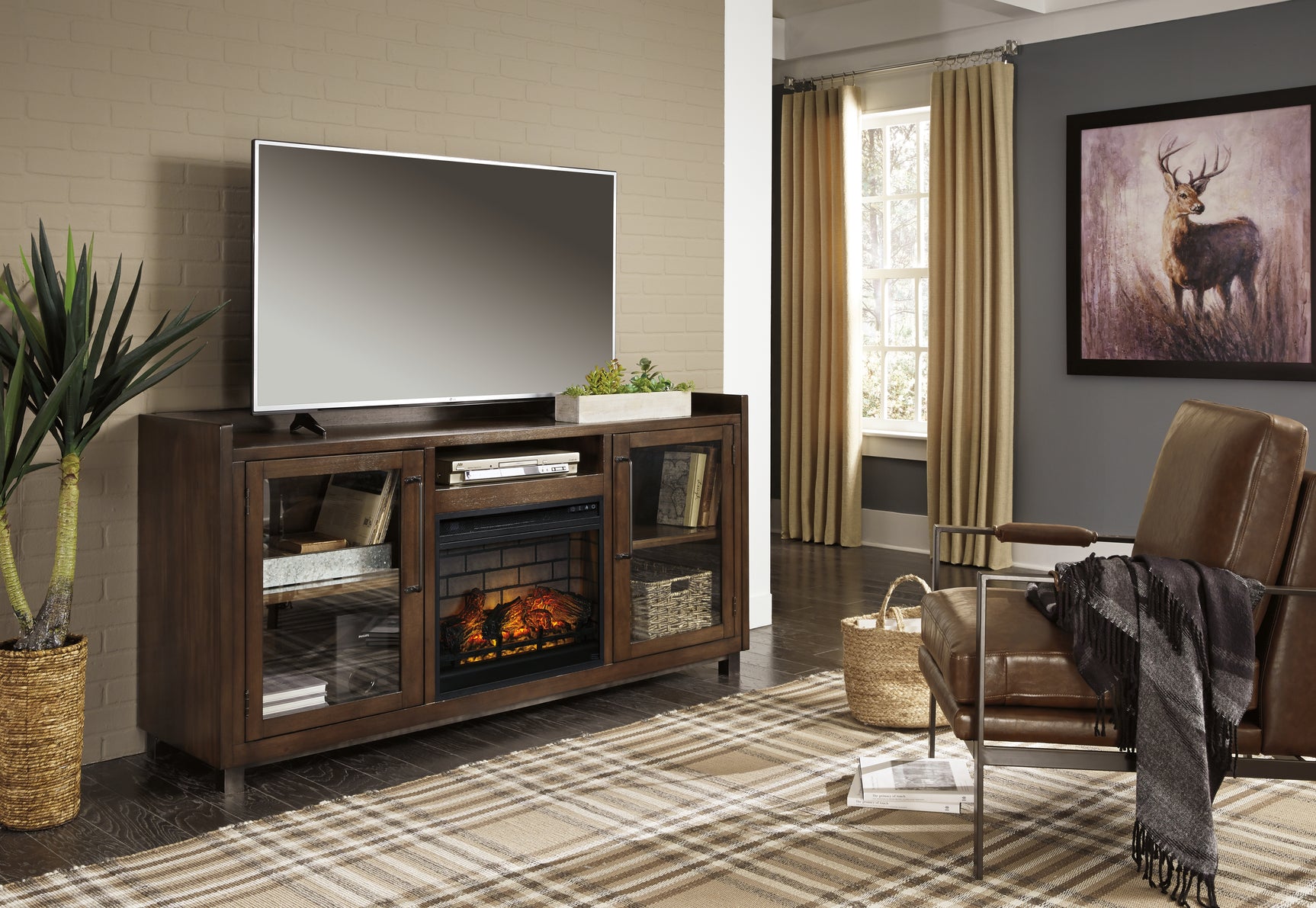 Starmore 70" TV Stand with Electric Fireplace - Tampa Furniture Outlet