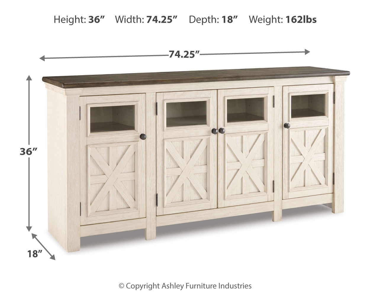 Bolanburg 74" TV Stand - Tampa Furniture Outlet