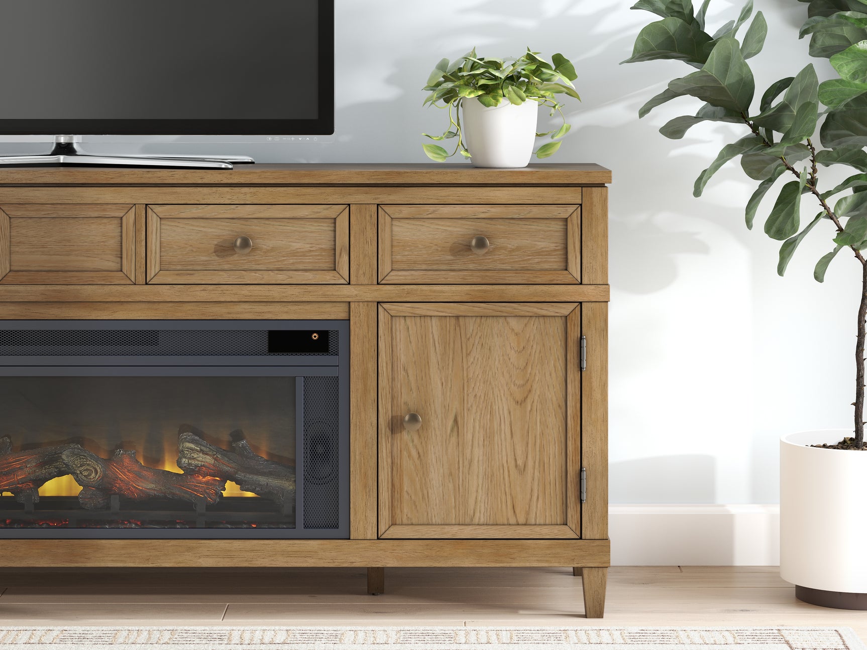 Sharlance 81" TV Stand with Electric Fireplace - Tampa Furniture Outlet