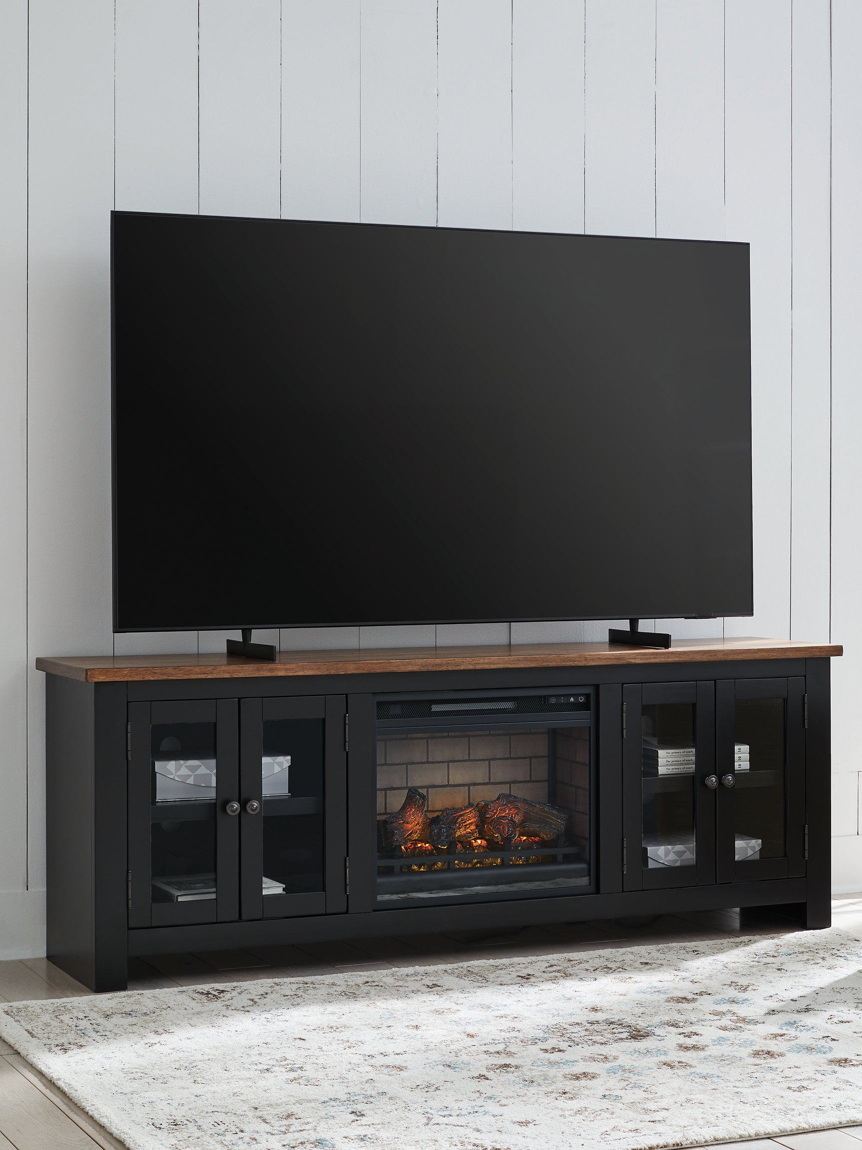 Wildenauer 76" TV Stand with Electric Fireplace - Tampa Furniture Outlet