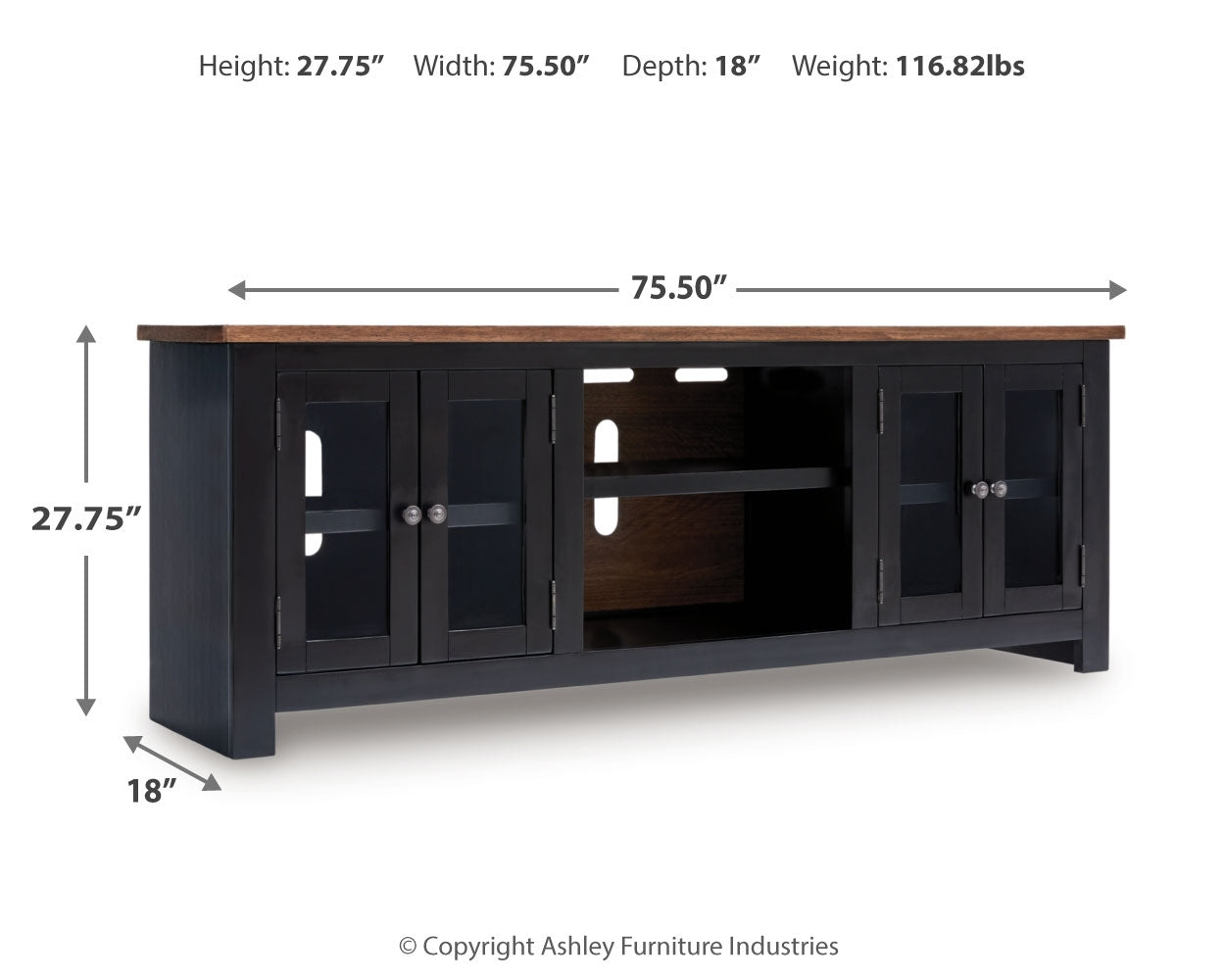Wildenauer 76" TV Stand - Tampa Furniture Outlet