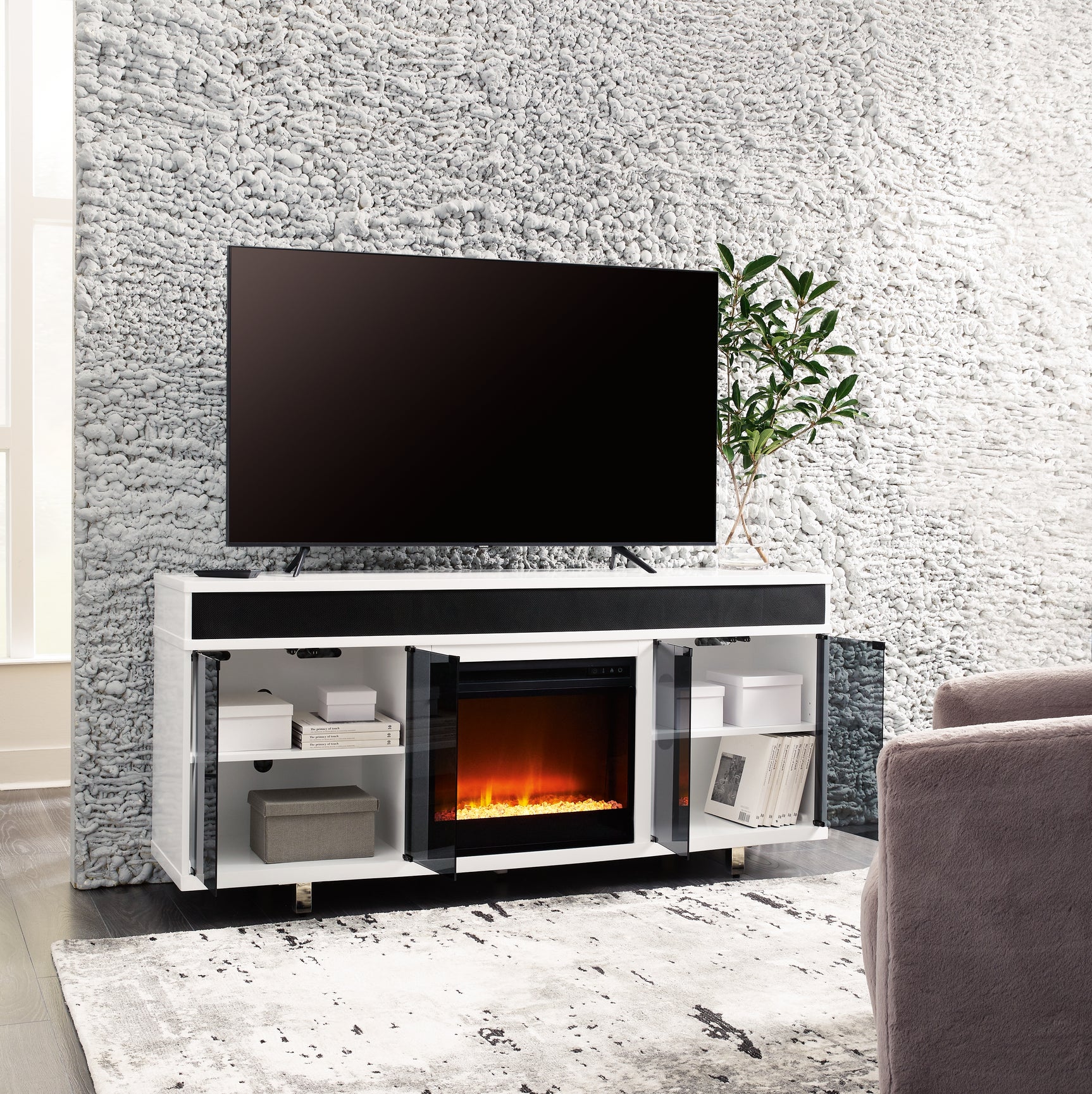 Gardoni 72" TV Stand with Electric Fireplace - Tampa Furniture Outlet