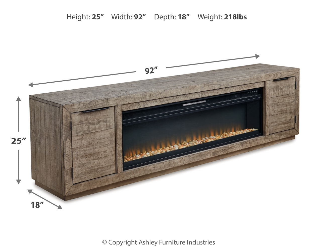 Krystanza TV Stand with Electric Fireplace - Tampa Furniture Outlet