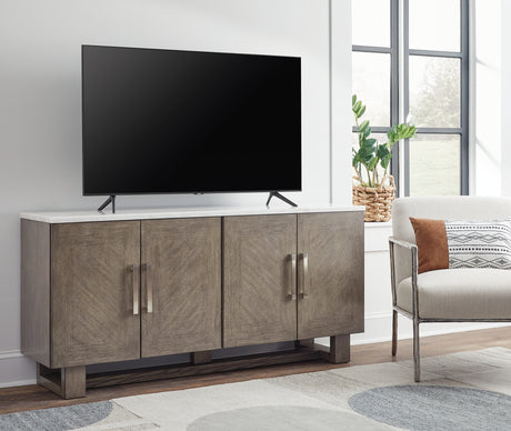 Tampa Furniture Outlet - Ashley Furniture - Loyaska 68" TV Stand - 68" / Grayish Brown/White - W854-68