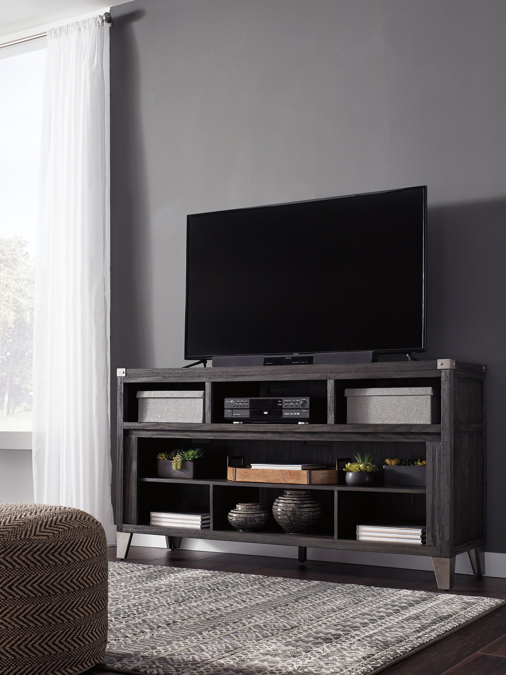 Tampa Furniture Outlet - Ashley Furniture - Todoe 65" TV Stand - 65" / Gray - W901-68