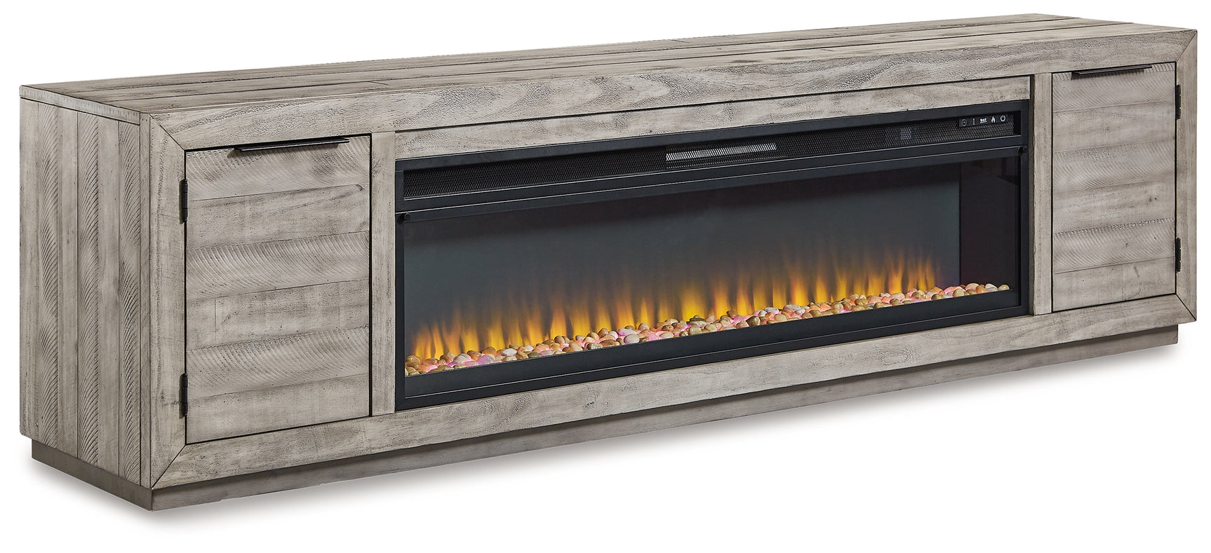 Naydell 92" TV Stand with Electric Fireplace - Tampa Furniture Outlet