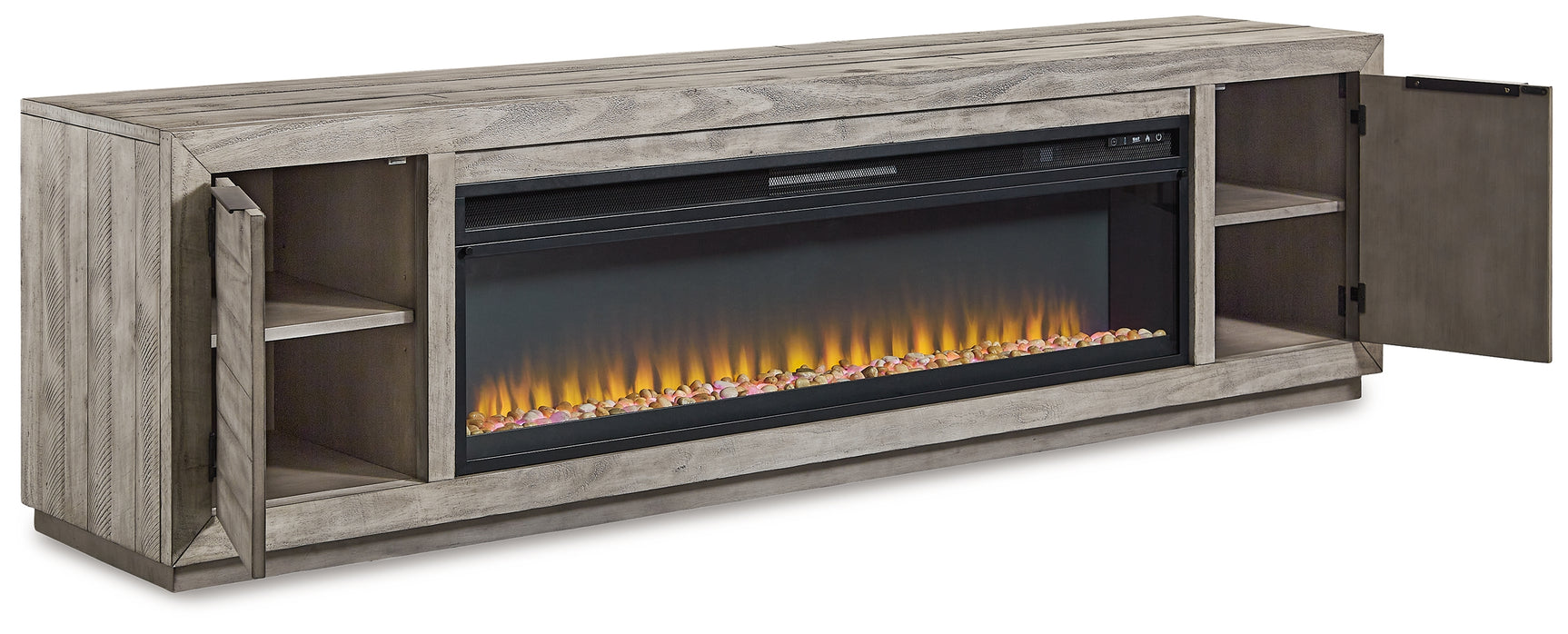 Naydell 92" TV Stand with Electric Fireplace - Tampa Furniture Outlet