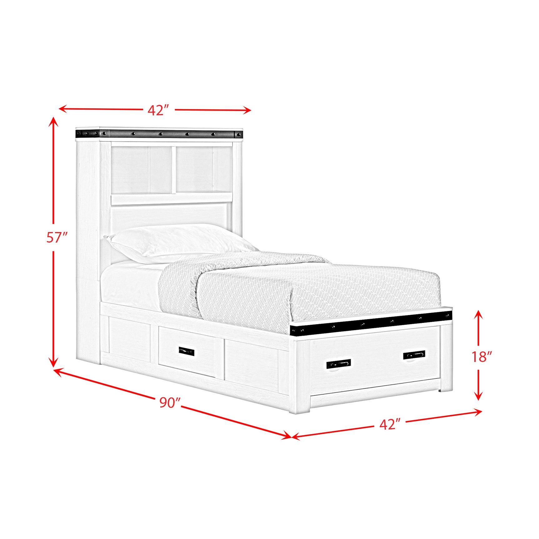 Wade Youth Twin Platform Storage Bed
