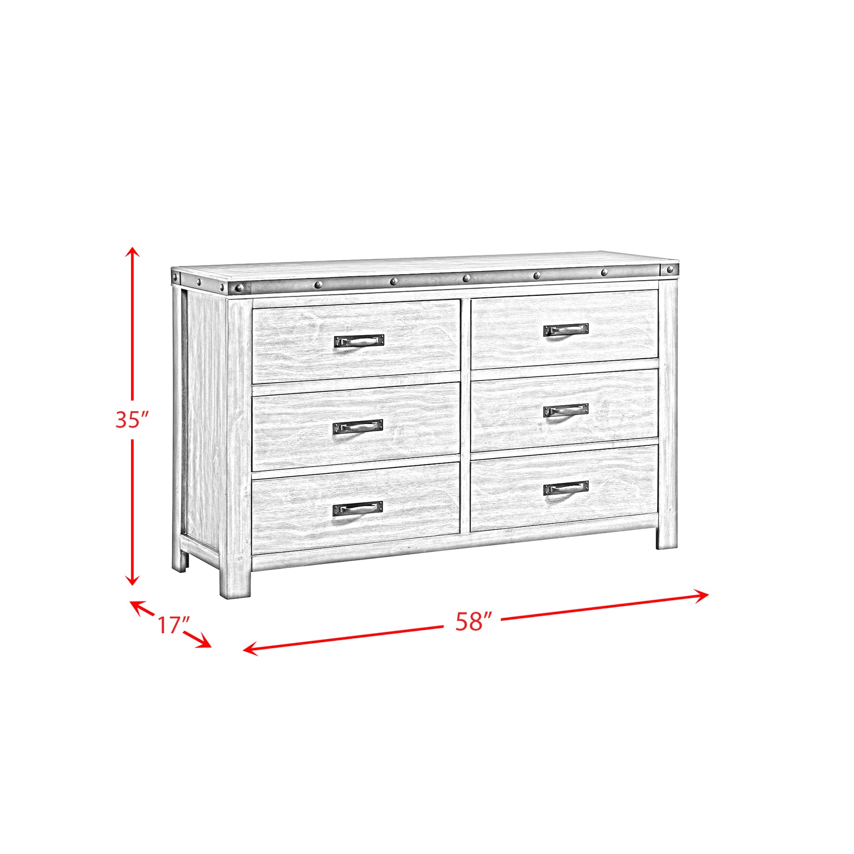 Wade Youth Dresser (6 Drawer) - Tampa Furniture Outlet
