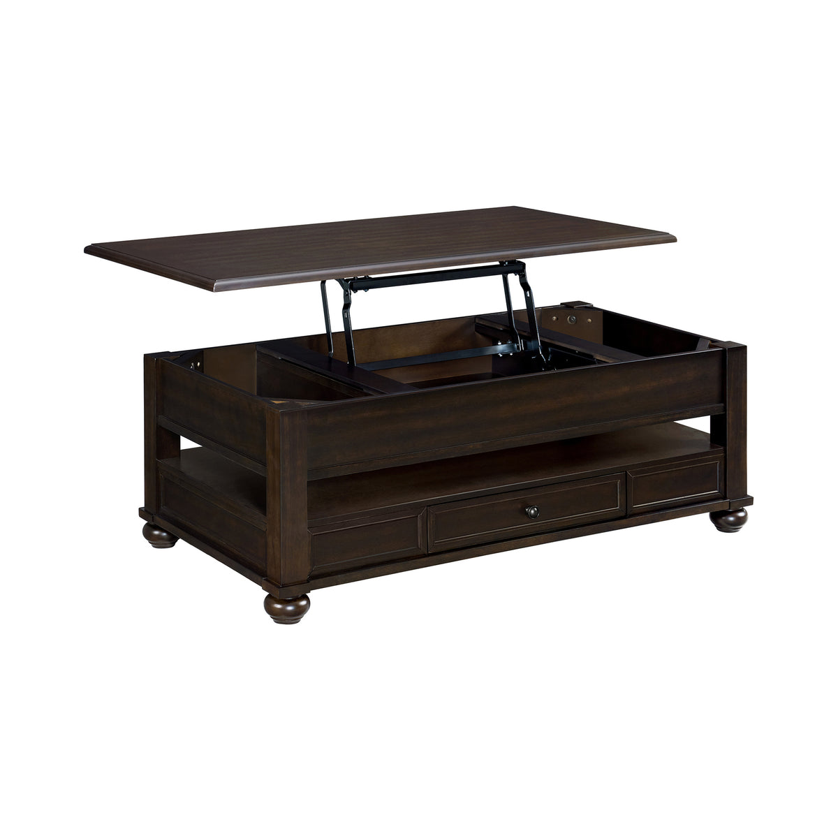 Wagner Rectangular Lift-Top Coffee Table w/ Casters in Cherry