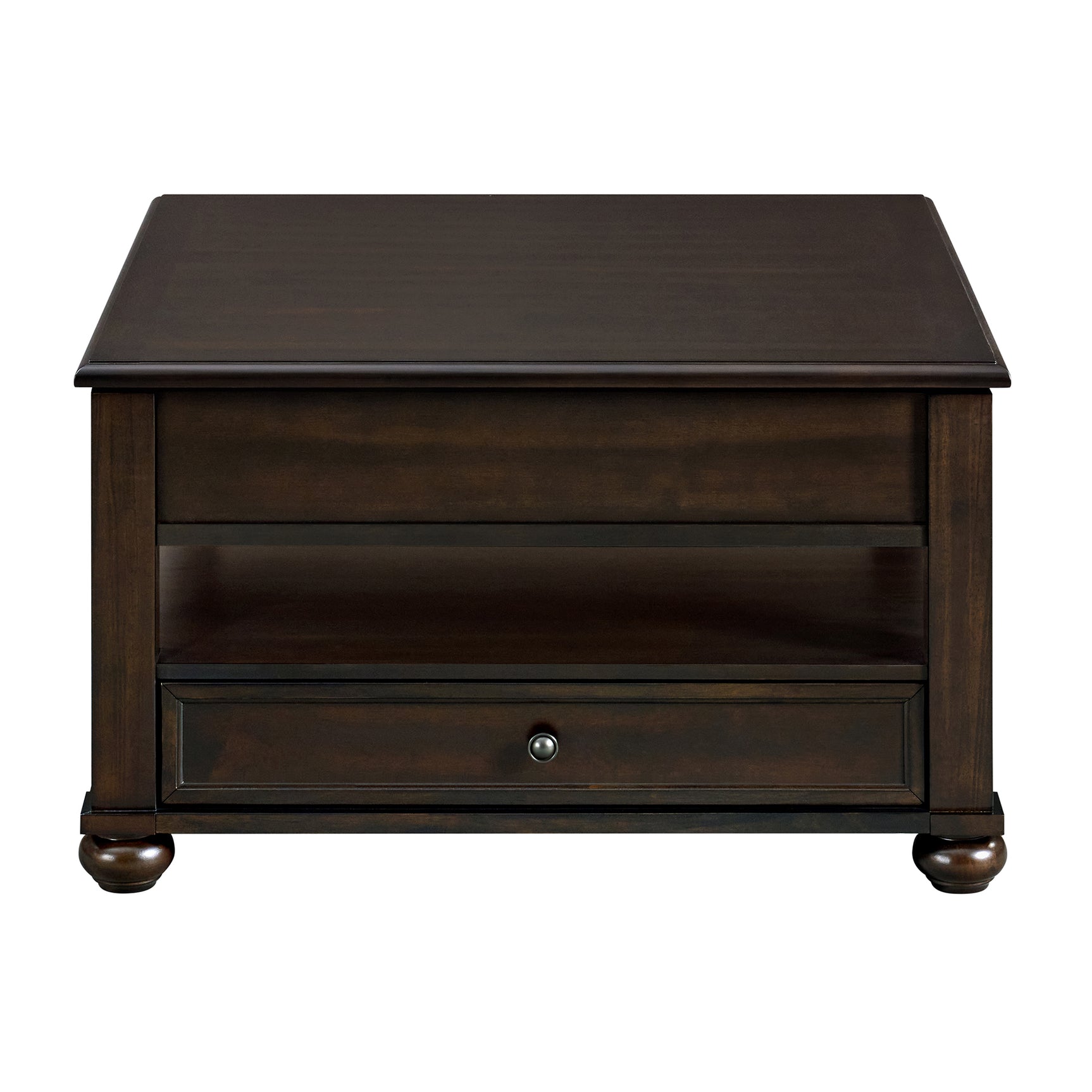 Wagner Square Lift-Top Coffee Table w/ Casters in Cherry - Tampa Furniture Outlet