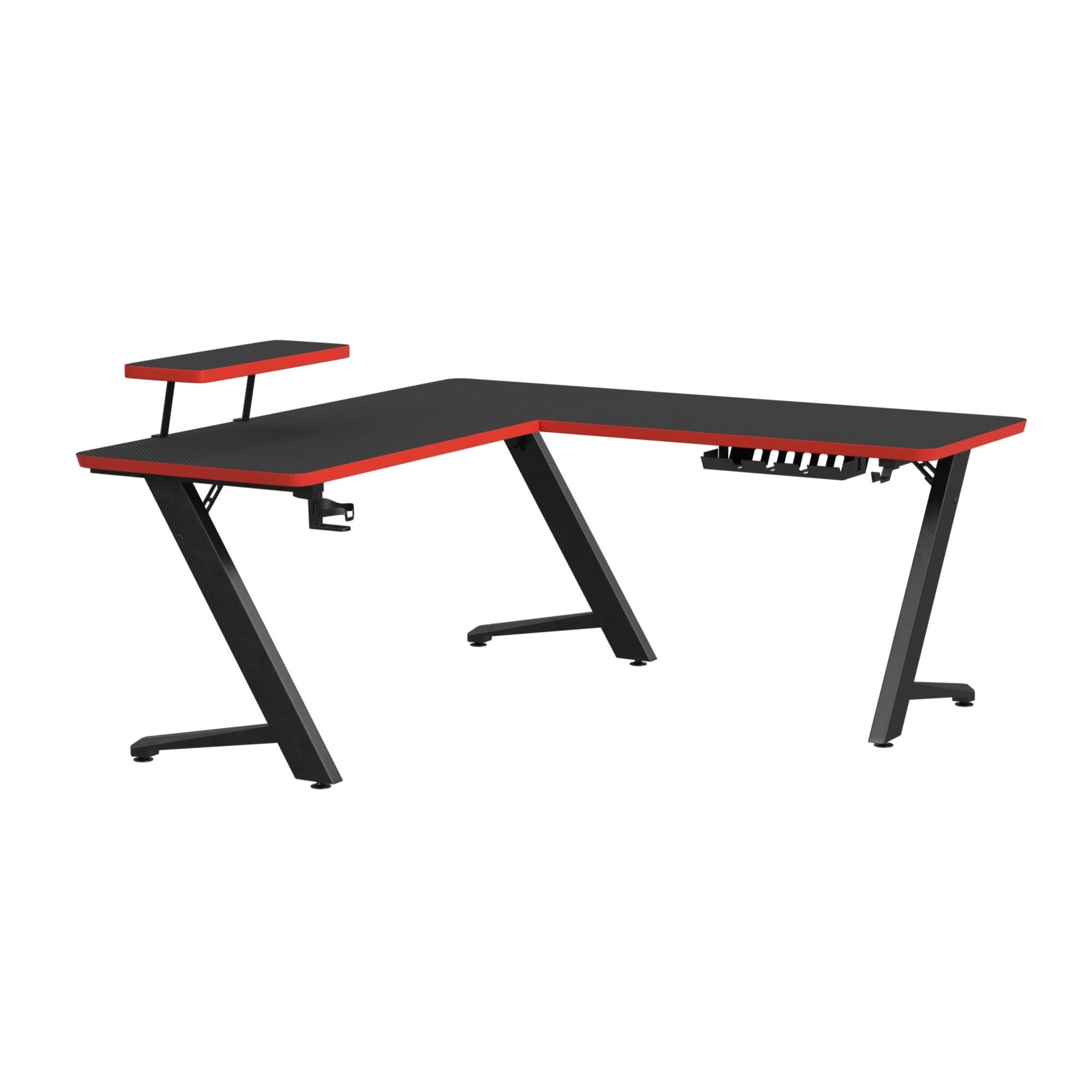 Waterside L shape Desk in Black - Tampa Furniture Outlet