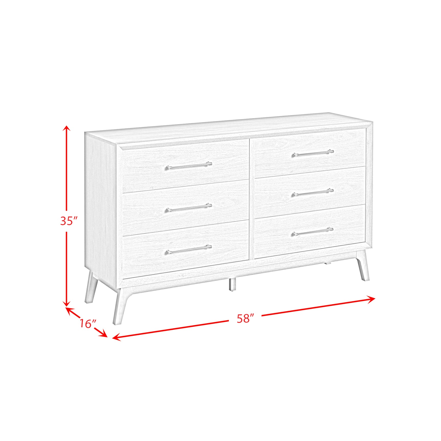 Westland 6-Drawer Dresser in Almond - Tampa Furniture Outlet