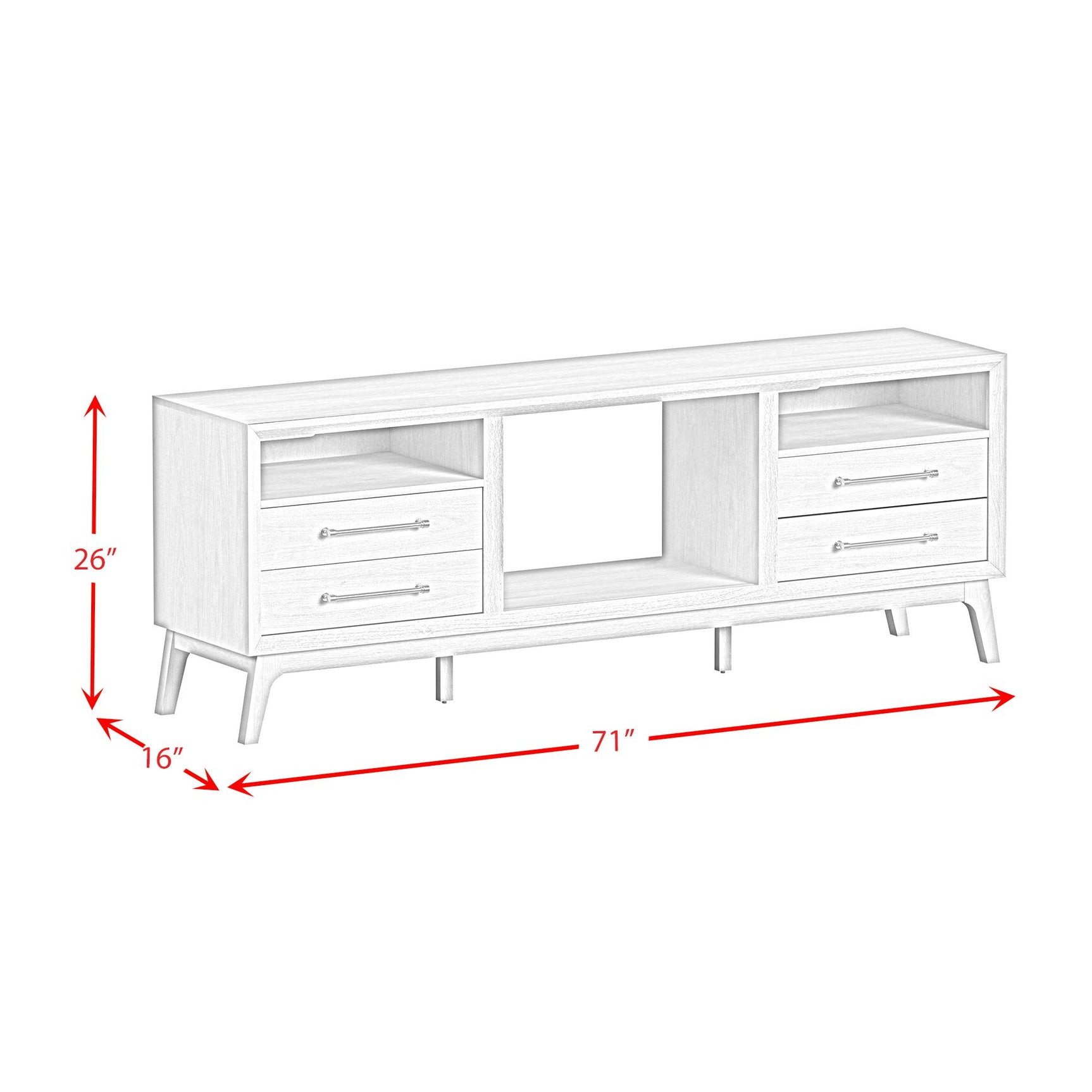 Westland 71" TV Console without Fireplace Insert in Almond - Tampa Furniture Outlet