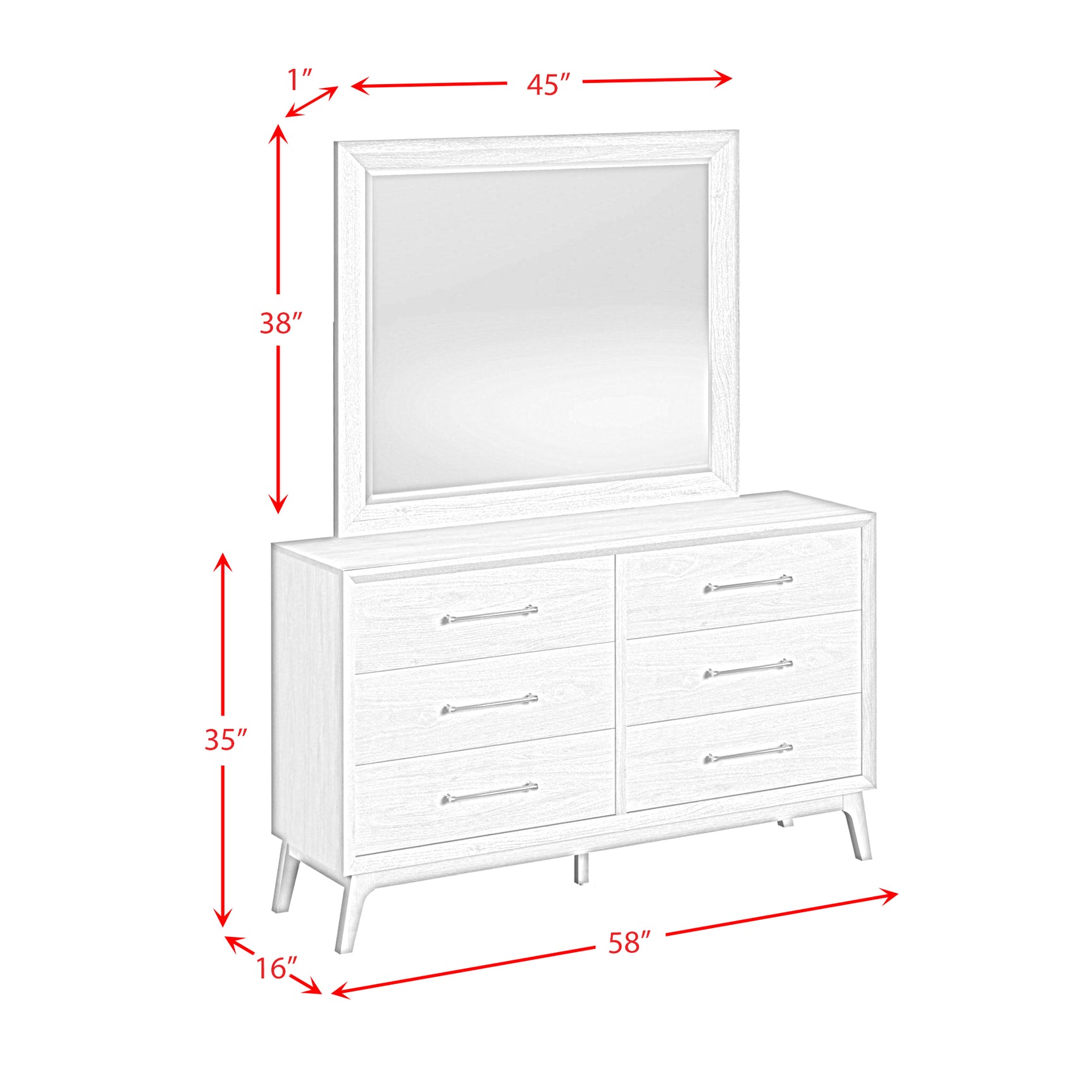 Westland Dresser and Mirror Set in Almond - Tampa Furniture Outlet
