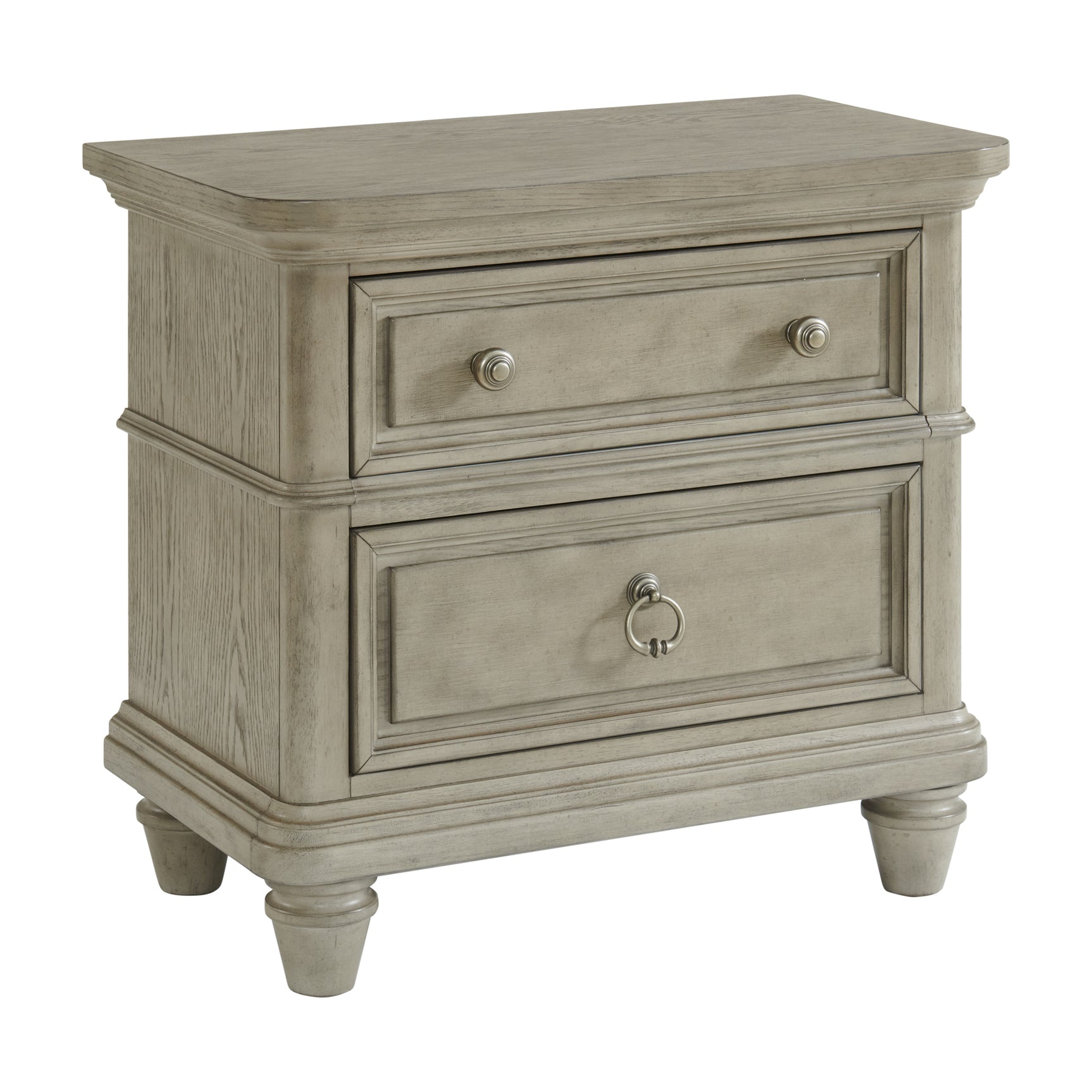 Whit-Ash 2-Drawer Nightstand with USB in Light Grey - Tampa Furniture Outlet