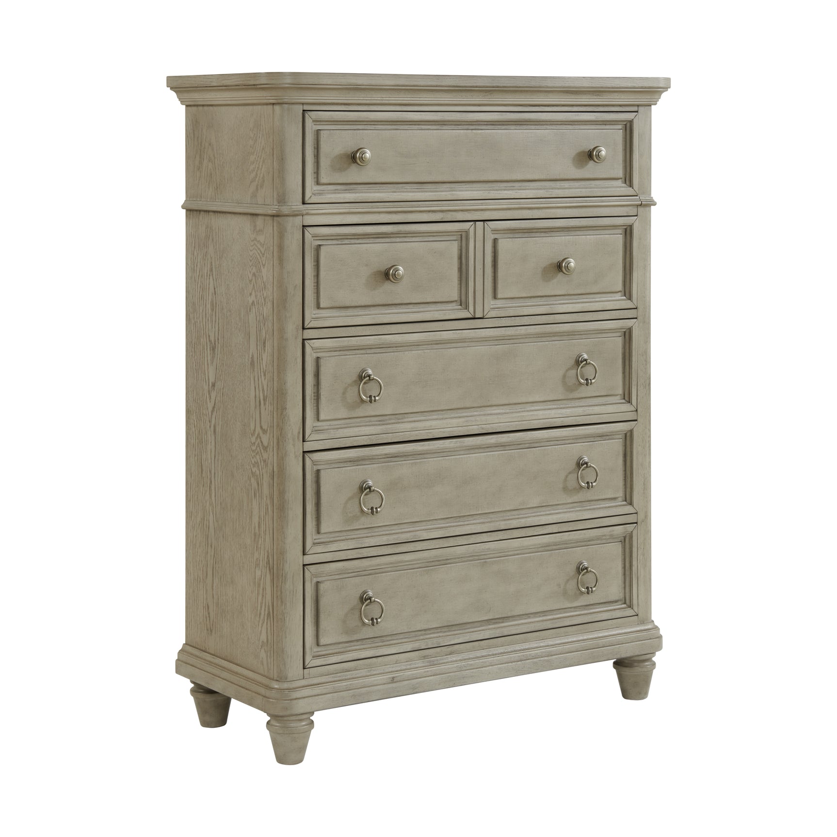Whit-Ash 5-Drawer Chest in Light Grey - Tampa Furniture Outlet