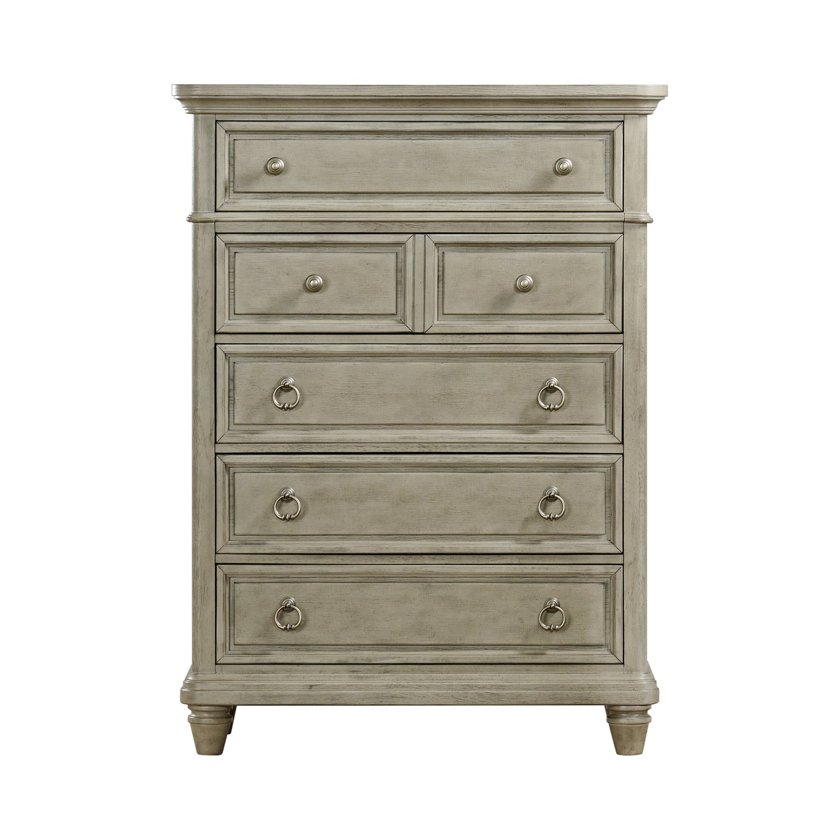 Whit-Ash 5-Drawer Chest in Light Grey
