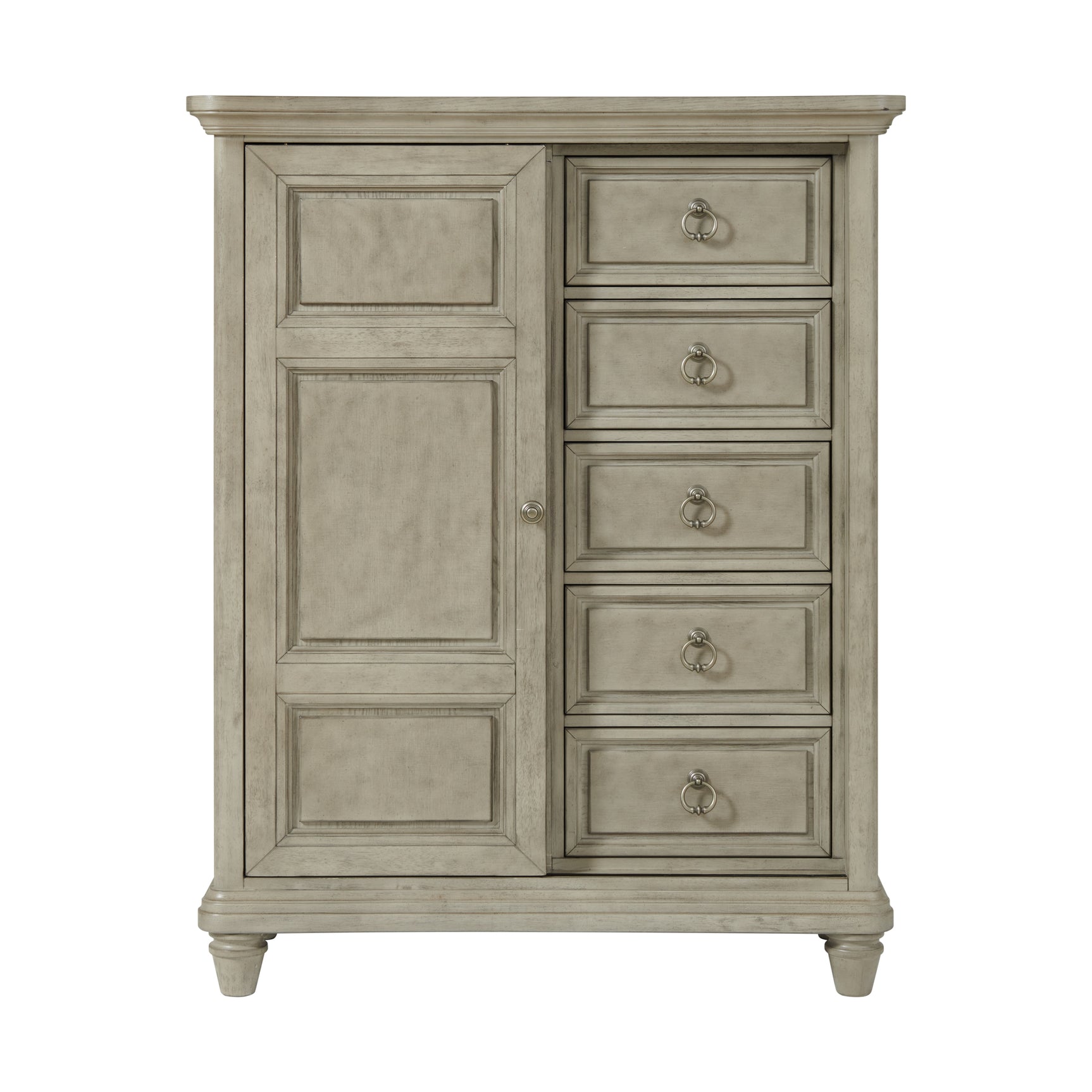 Whit-Ash 5-Drawer Door Chest in Light Grey - Tampa Furniture Outlet