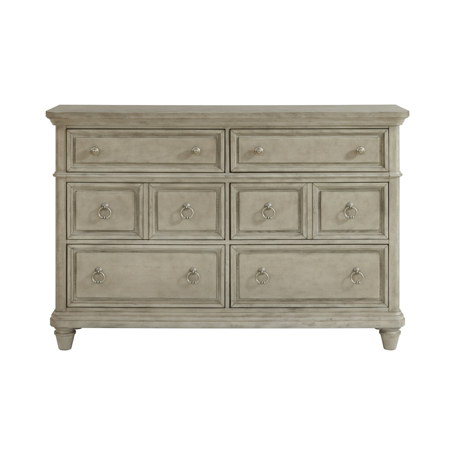 Whit-Ash 6-Drawer Dresser in Light Grey