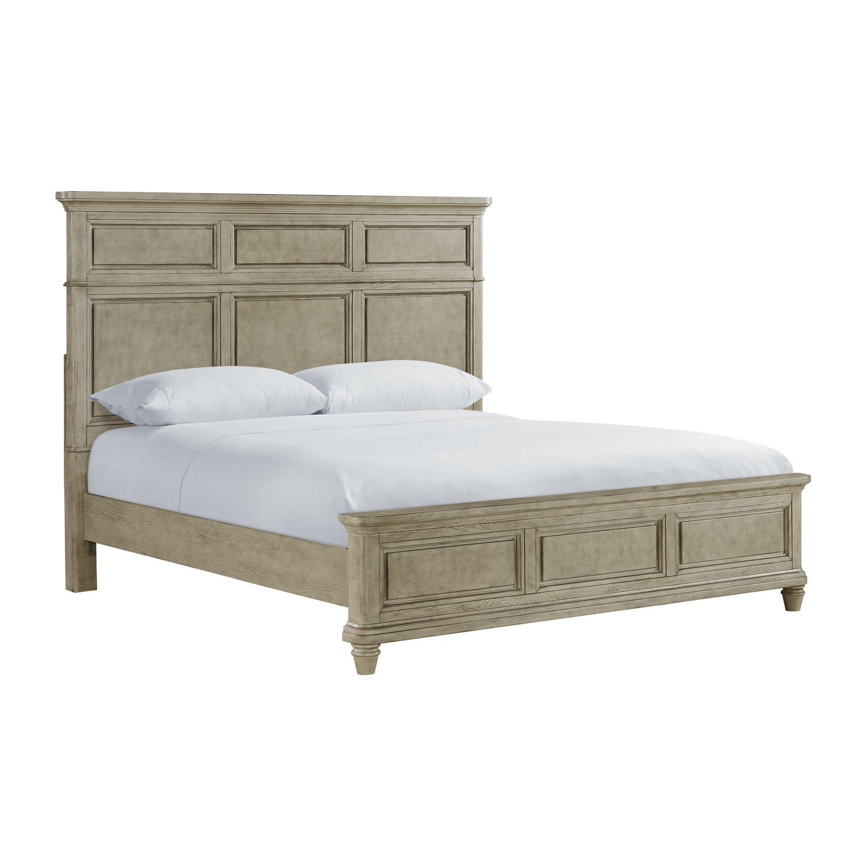 Whit-Ash King Panel Bed in Light Grey - Tampa Furniture Outlet