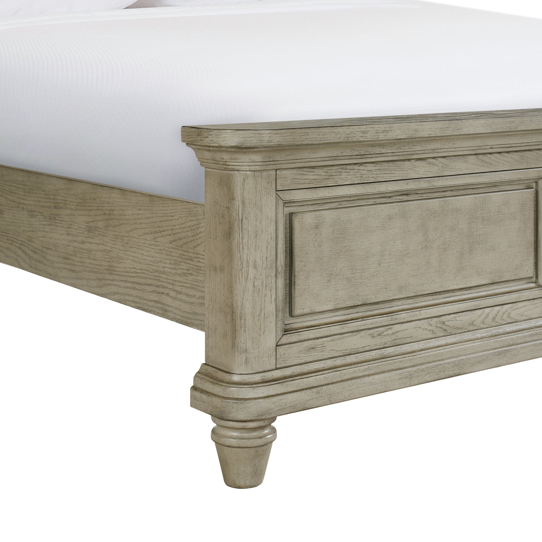 Whit-Ash Queen Panel Bed in Light Grey - Tampa Furniture Outlet