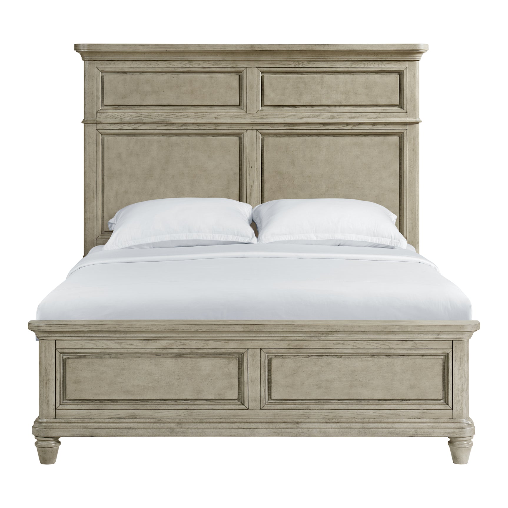 Whit-Ash Queen Panel Bed in Light Grey - Tampa Furniture Outlet