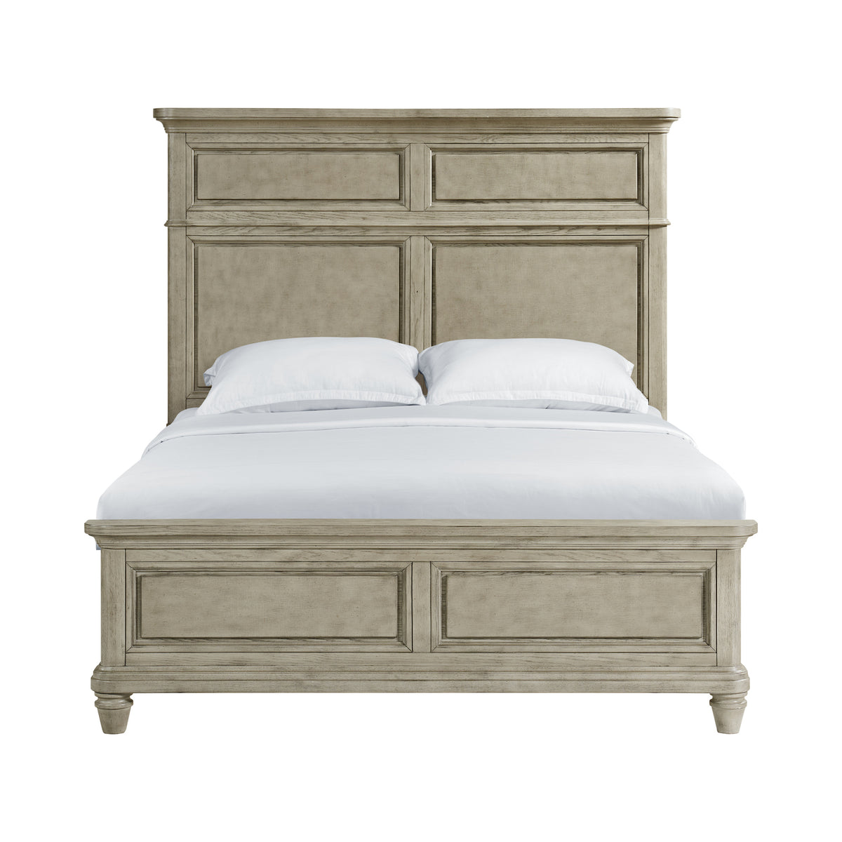 Whit-Ash Queen Panel Bed in Light Grey