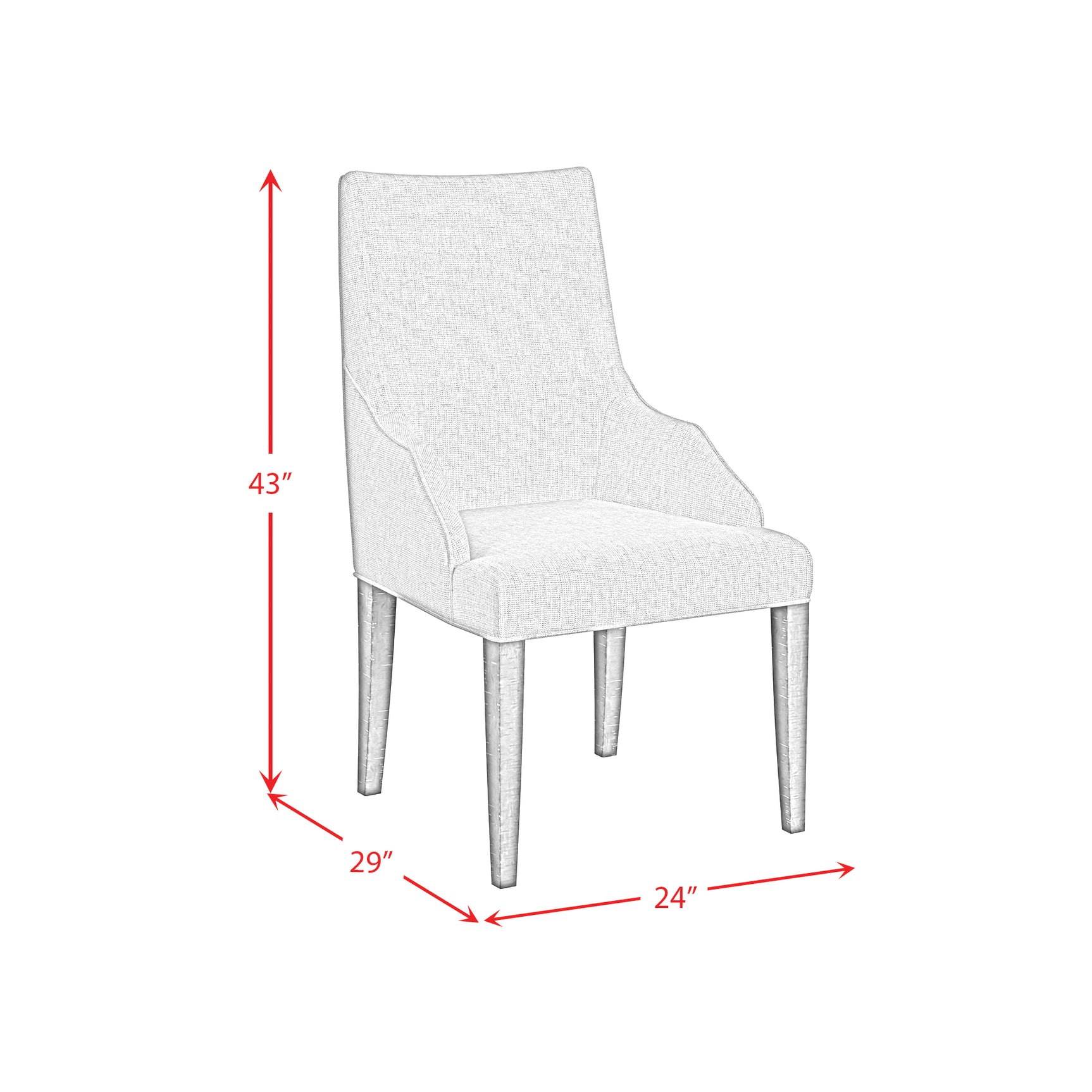 Yellowstone Dining Host Chair with Grey Fabric in Medium Brown (2 Per Carton) - Tampa Furniture Outlet