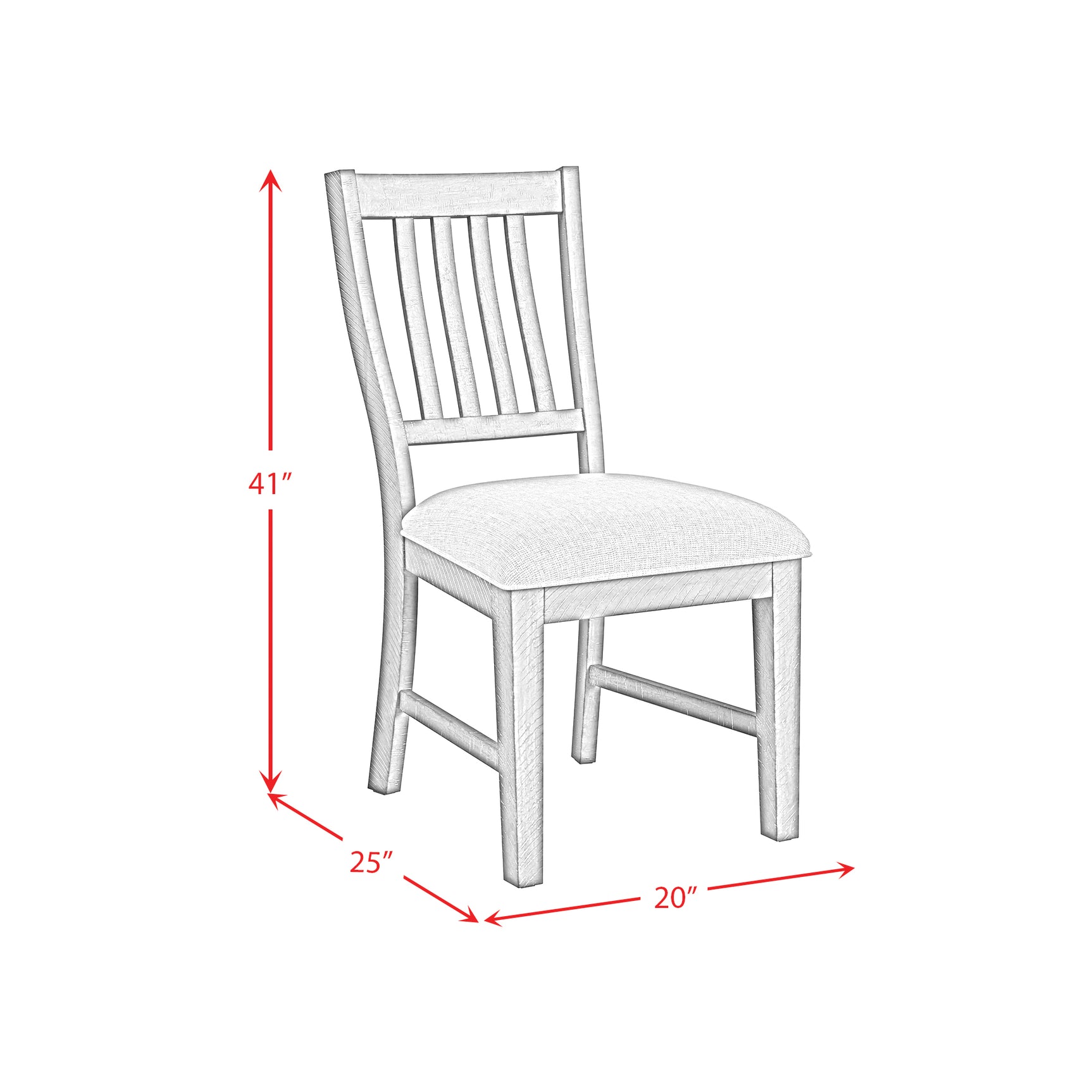 Yellowstone Dining Side Chair with Grey Fabric in Medium Brown (2 Per Carton) - Tampa Furniture Outlet