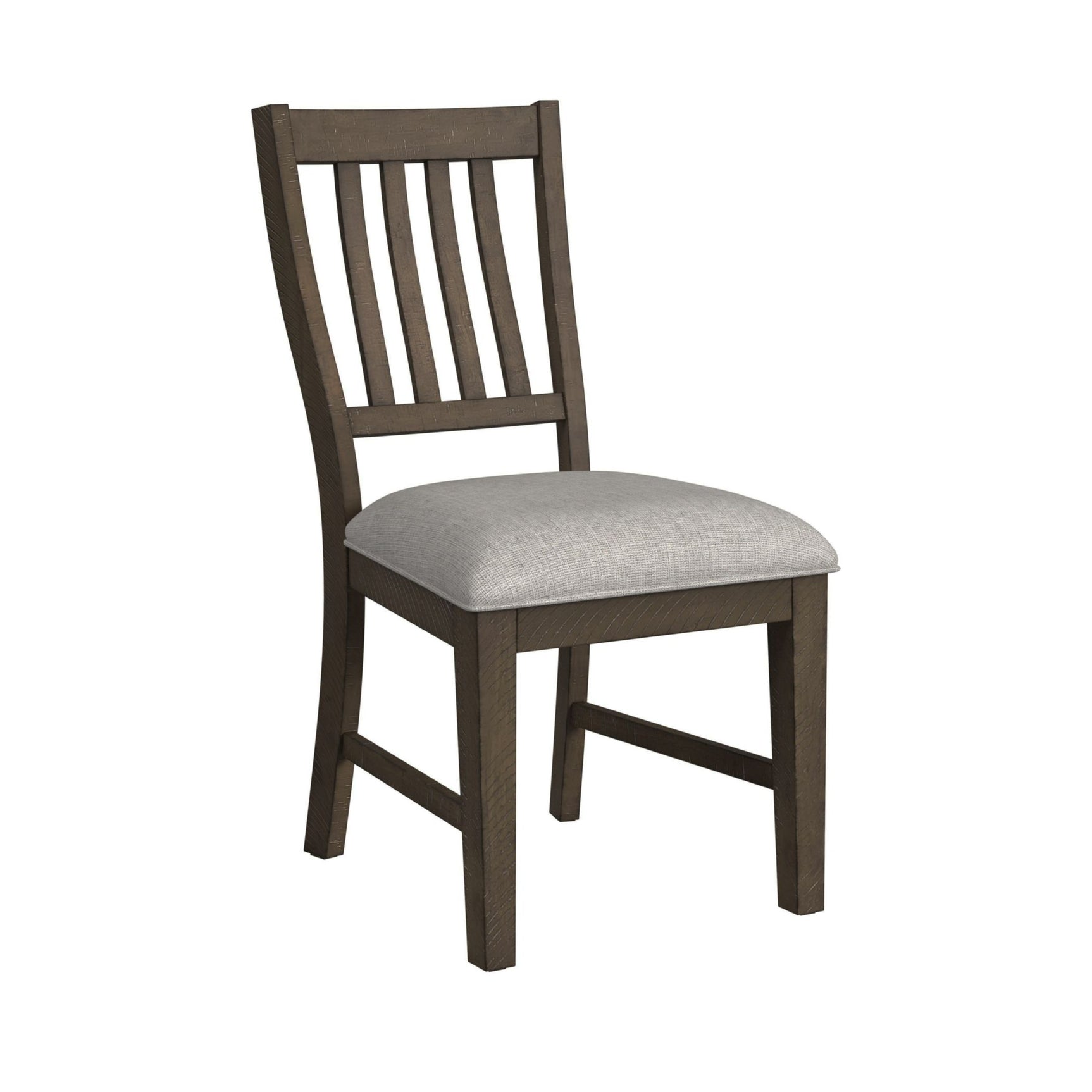 Yellowstone Dining Side Chair with Grey Fabric in Medium Brown (2 Per Carton)