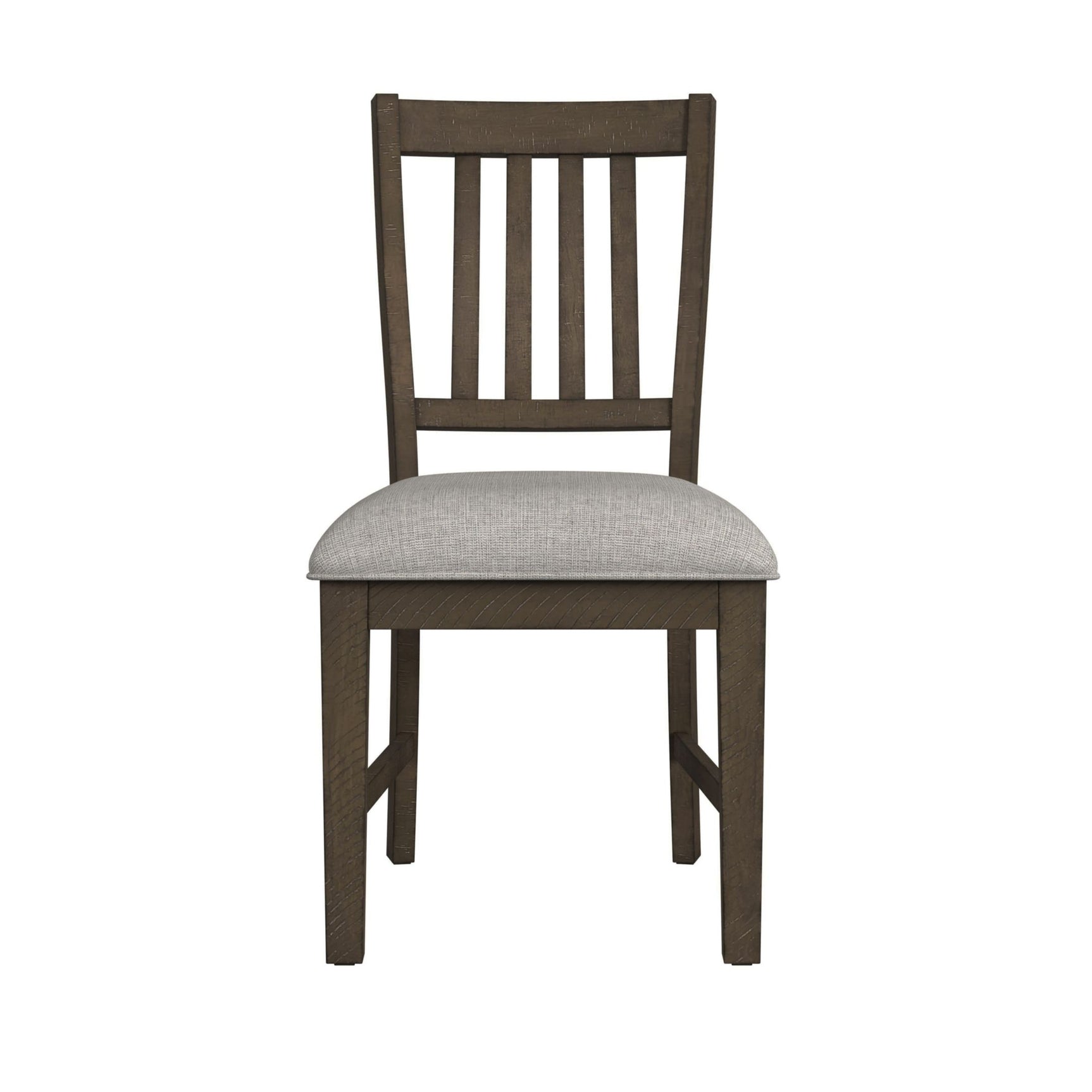 Yellowstone Dining Side Chair with Grey Fabric in Medium Brown (2 Per Carton)