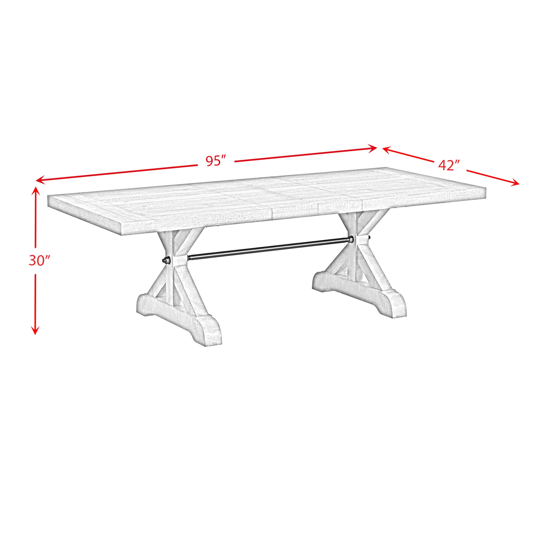 Yellowstone Dining Table with 2x12" Leaves in Medium Brown - Tampa Furniture Outlet