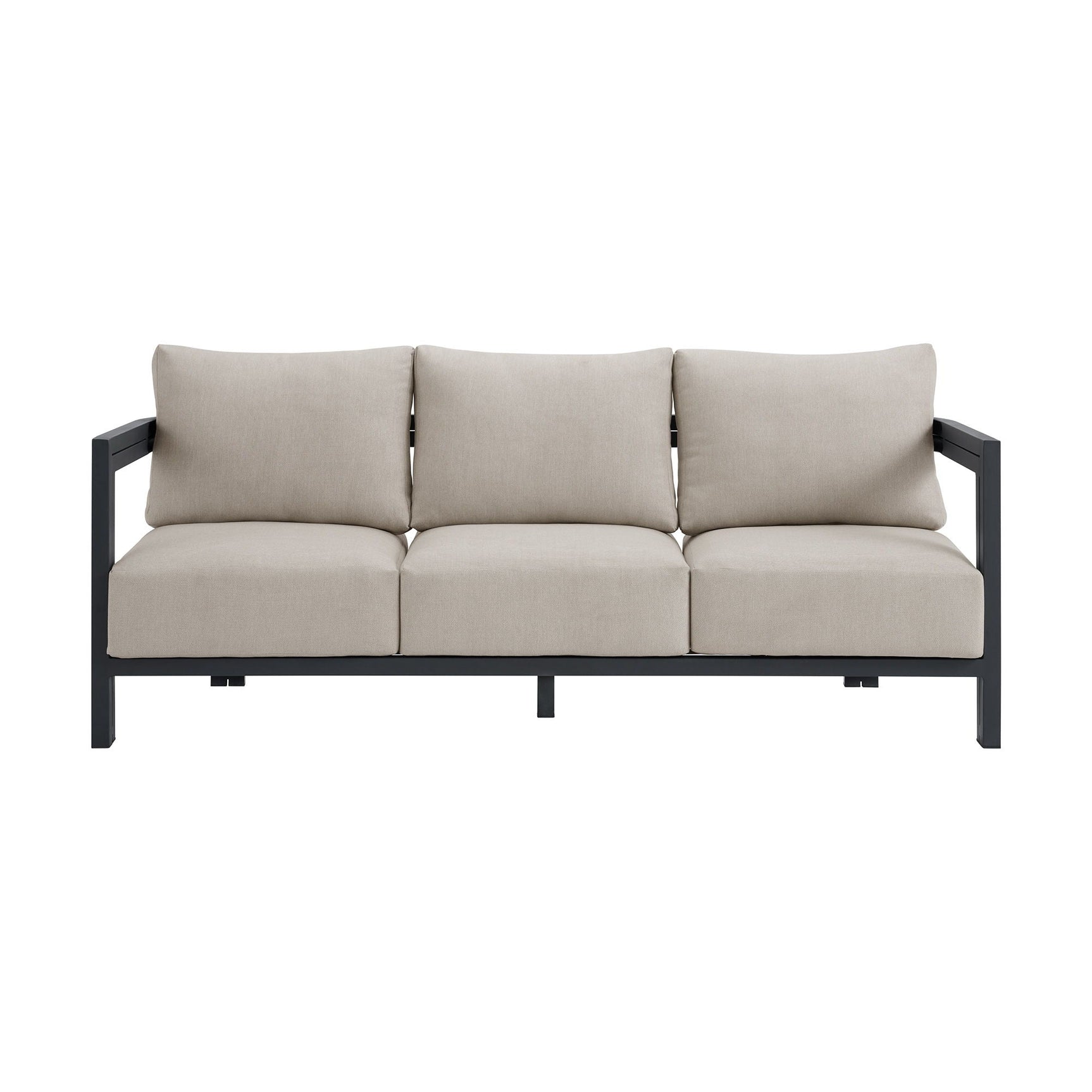 Playa - Sofa With 2 Pillows - Dark Gray / Beige - Tampa Furniture Outlet