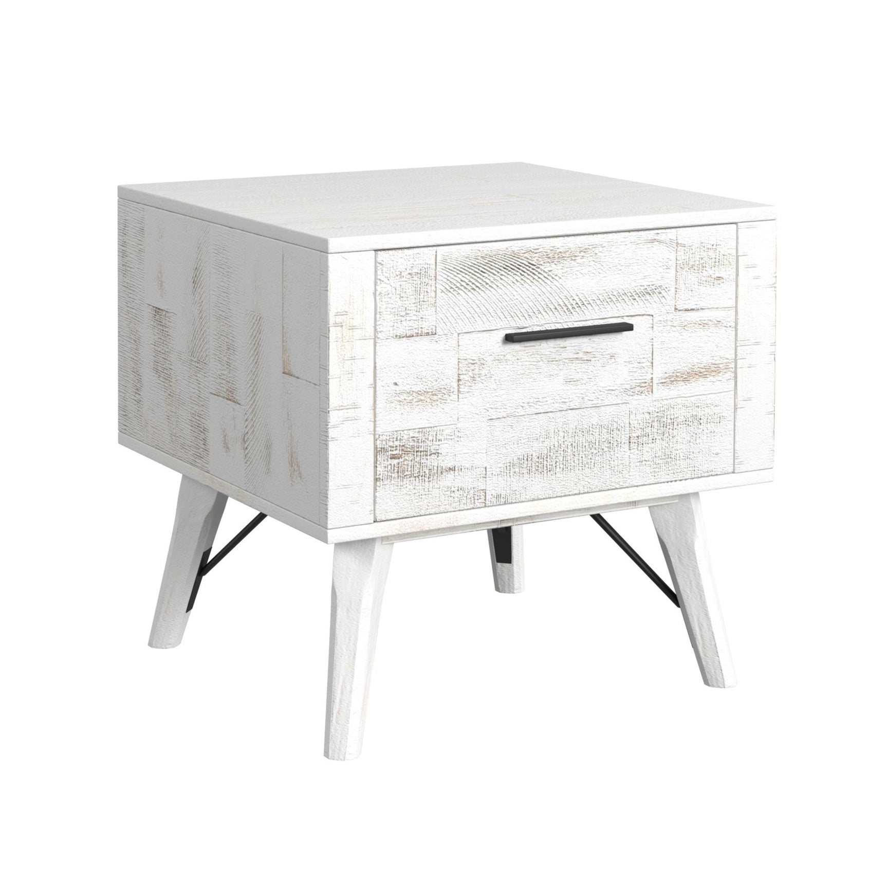 Rogen Rustic - End Table - Rustic White - Tampa Furniture Outlet