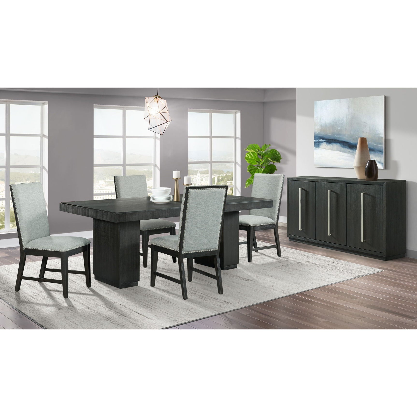 Donovan - Rectangular Standard Height Dining Table Top - Black - Tampa Furniture Outlet