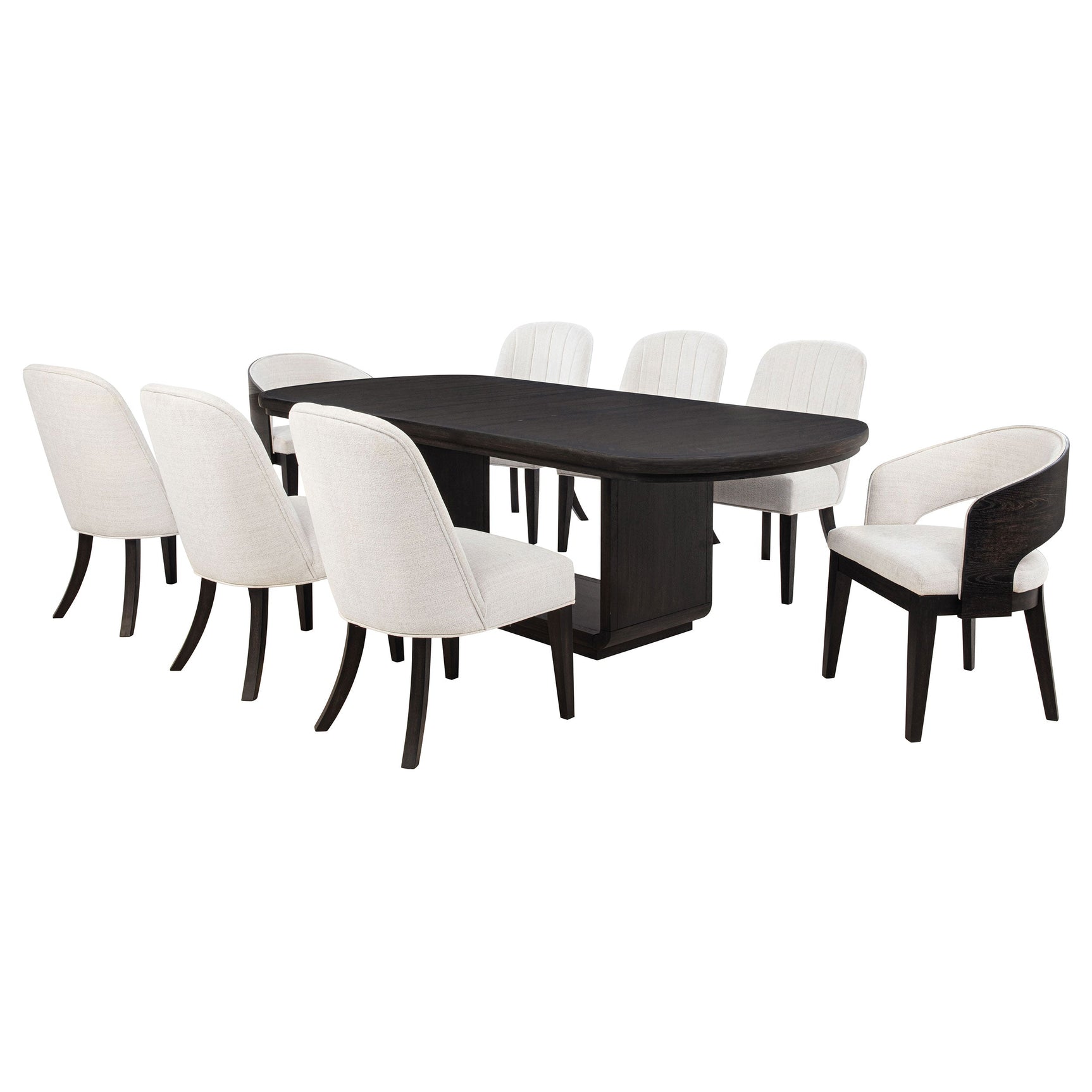Leandro 9-piece Rectangular Dining Table Set Burnished Black - Tampa Furniture Outlet