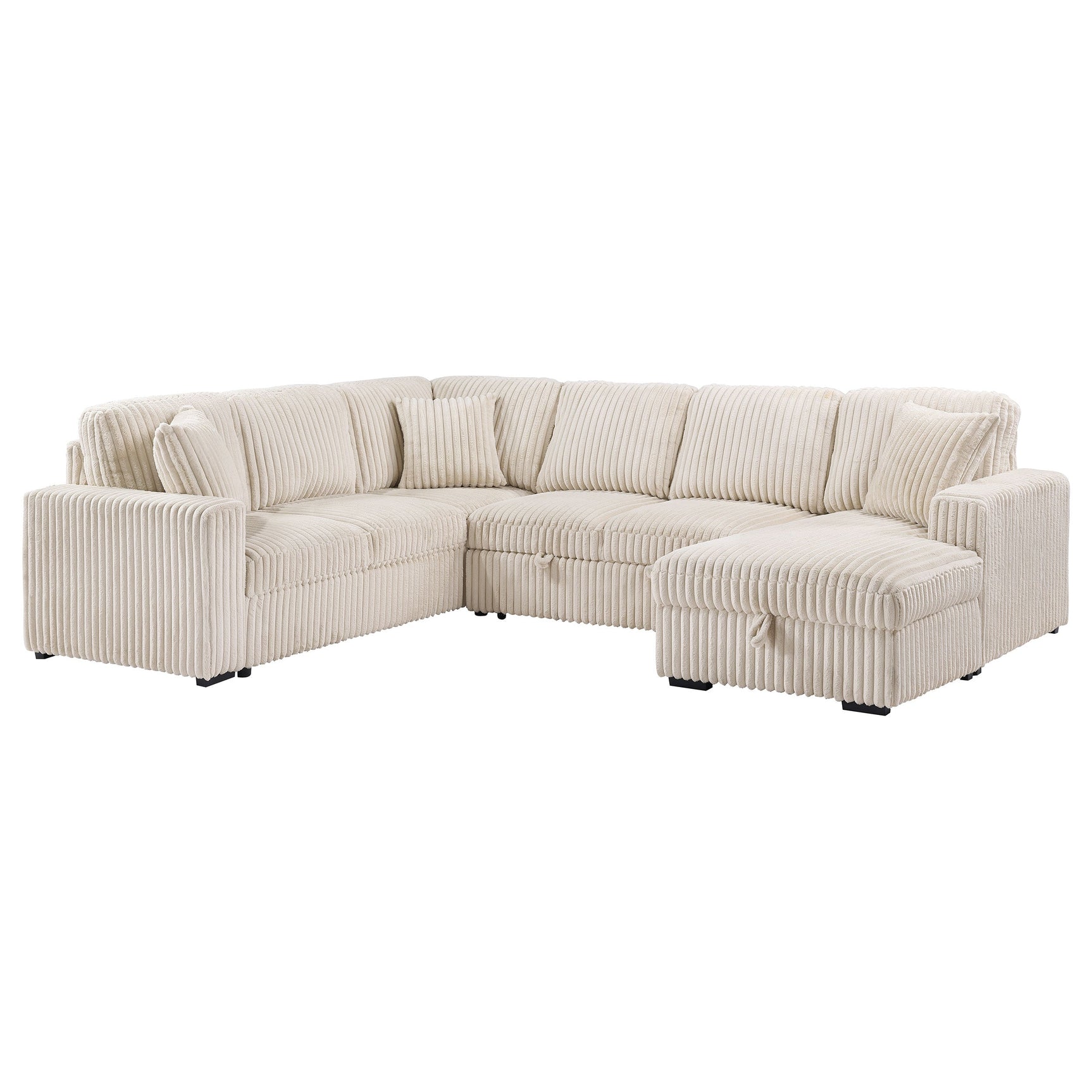 Devonshire Sleeper Sectional Sofa Storage Chaise Camel - Tampa Furniture Outlet
