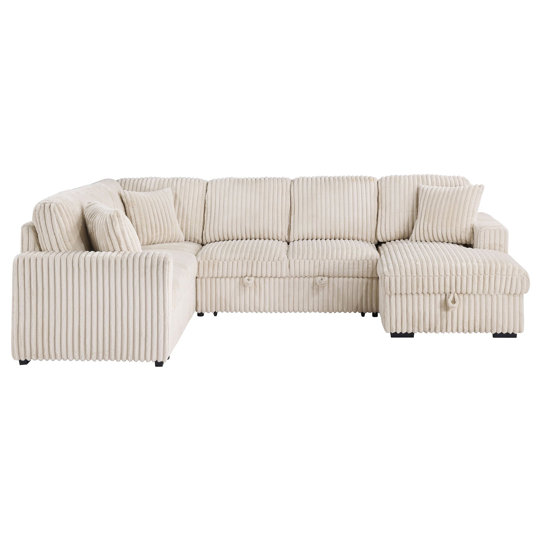 Devonshire Sleeper Sectional Sofa Storage Chaise Camel - Tampa Furniture Outlet