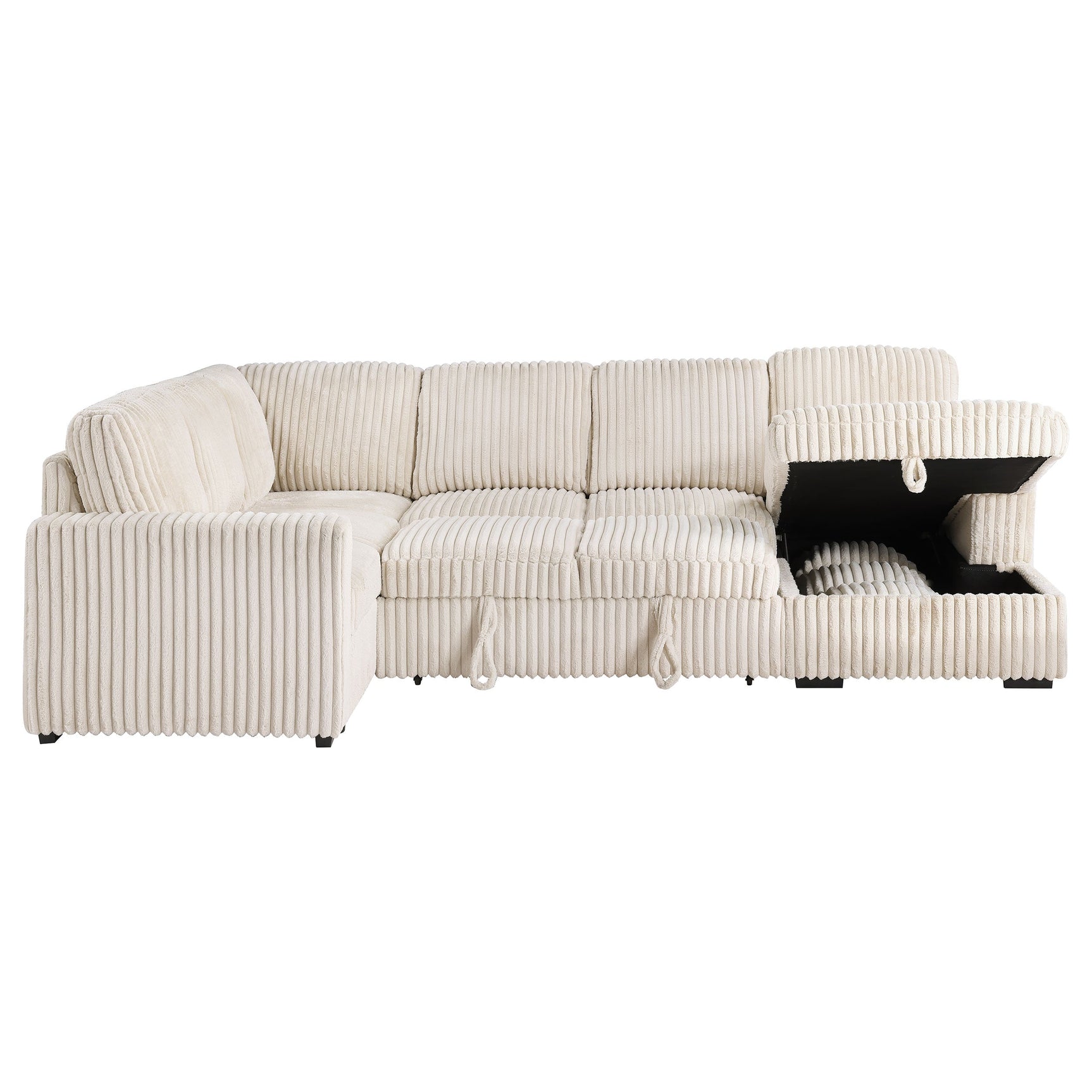 Devonshire Sleeper Sectional Sofa Storage Chaise Camel - Tampa Furniture Outlet